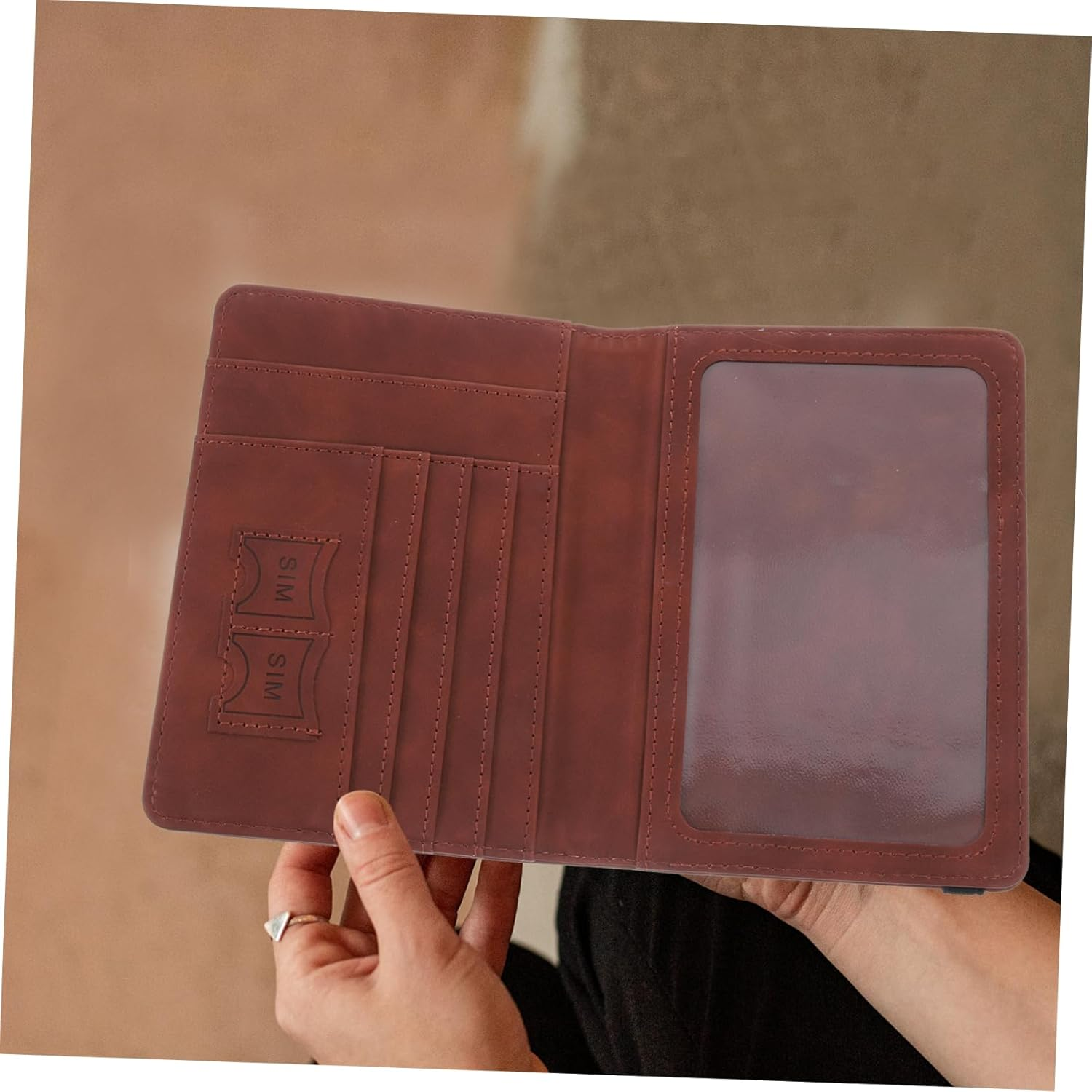 COLLBATH International Travel Must-Have Marble Pattern Passport Holder Fashion Practical Pu Leather Design image number 5