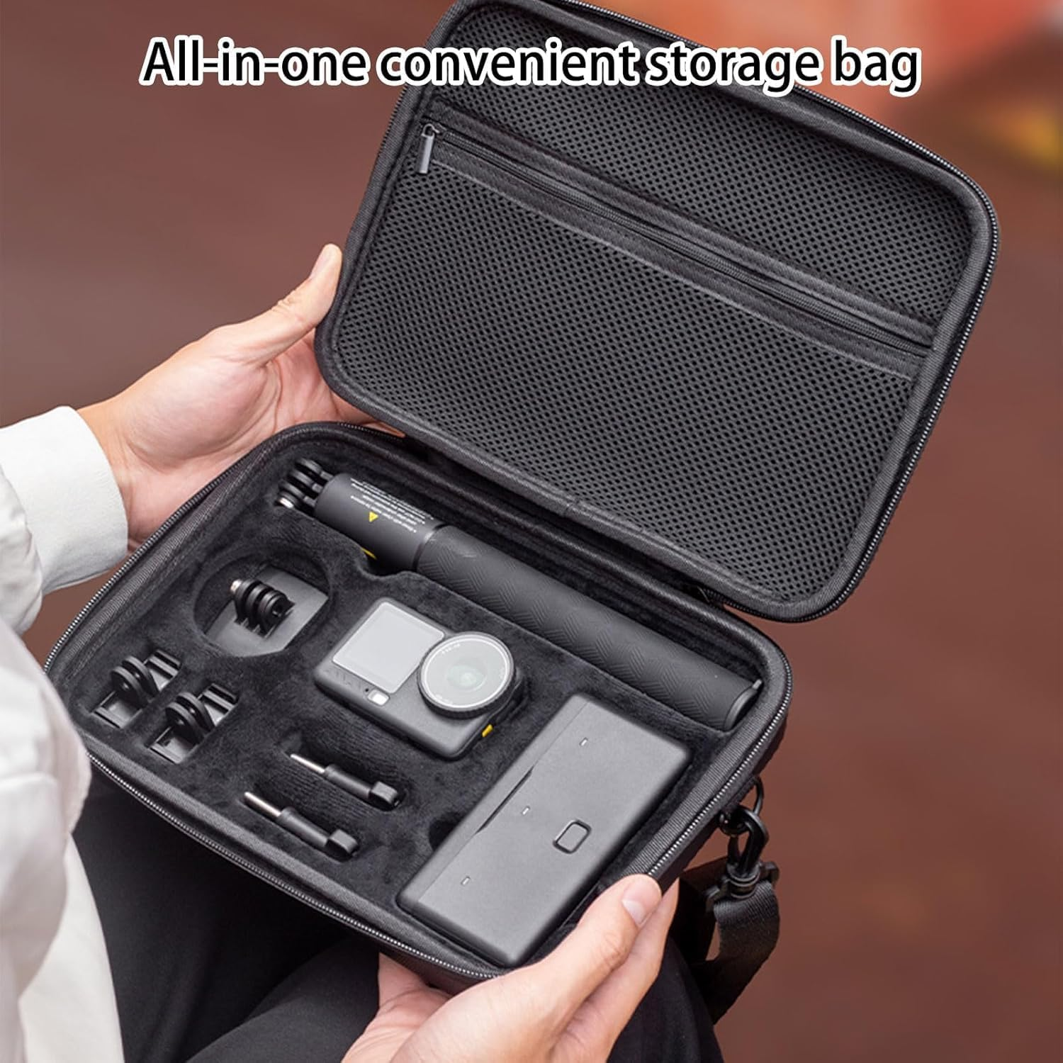 For Osmo Action 6 Carrying Storage Case, Surface Waterproof Travel Portable Hard Shell Bag, Compatible with DJI Osmo Action 6 Adventure Combo Outdoor Travel Accessories Kit image number 3