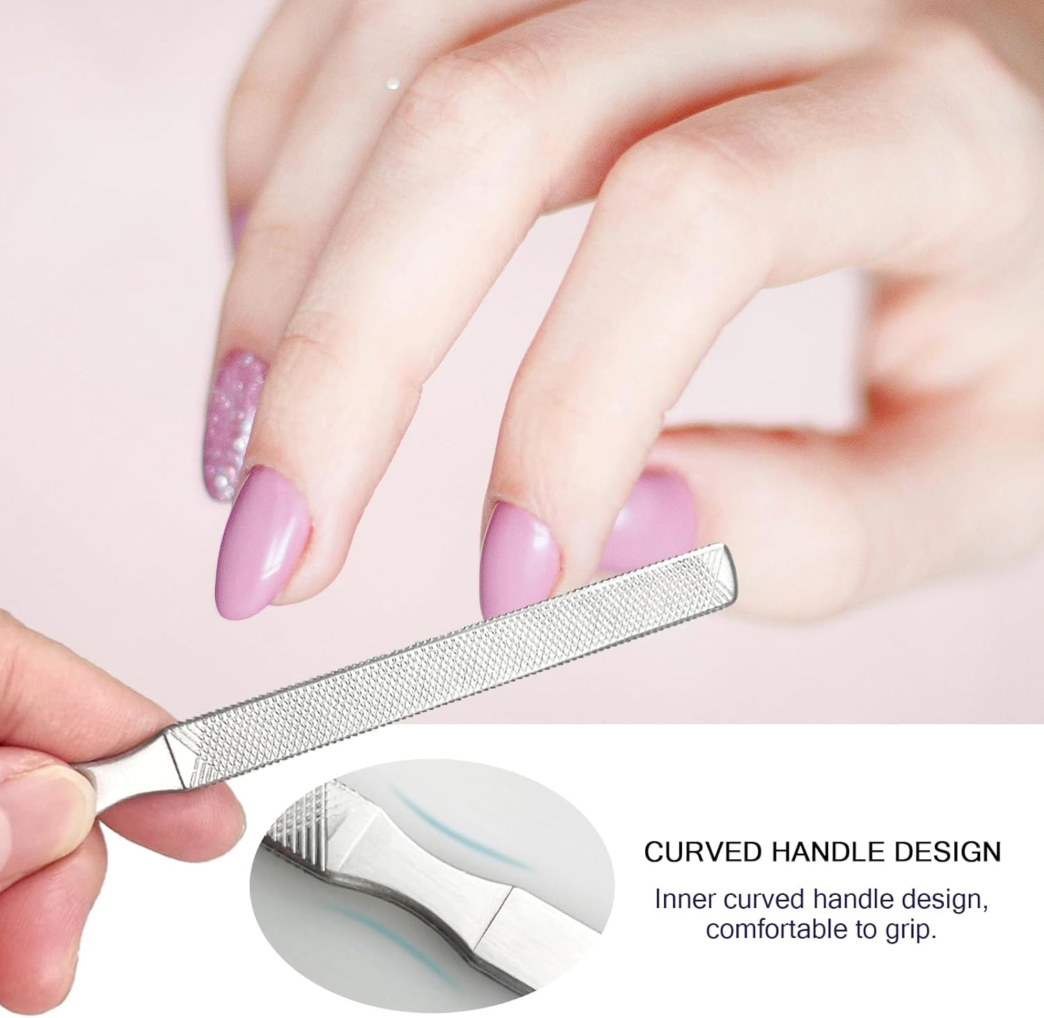 Hzqzaoan Metal Nail File - Professional Double-Sided Nail File for Smooth, Shiny Nails - Durable Precision Nail Care Tool for Salon-Quality Results at Home image number 3