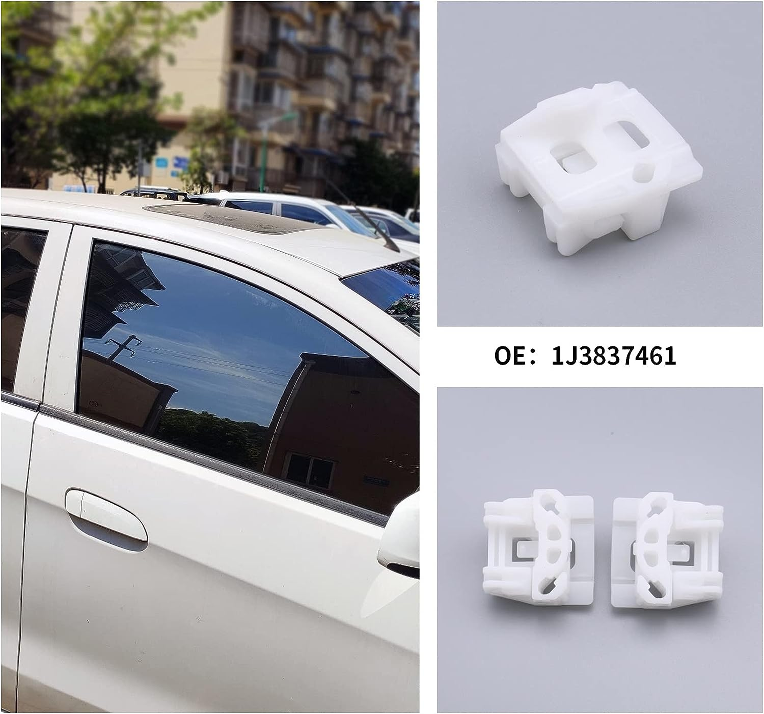4Pcs Window Regulator Clips 1J3837461 Compatible with GOLF MK4 Left&Right Car Window Glass Lifter Clips Replacement Plastic image number 2