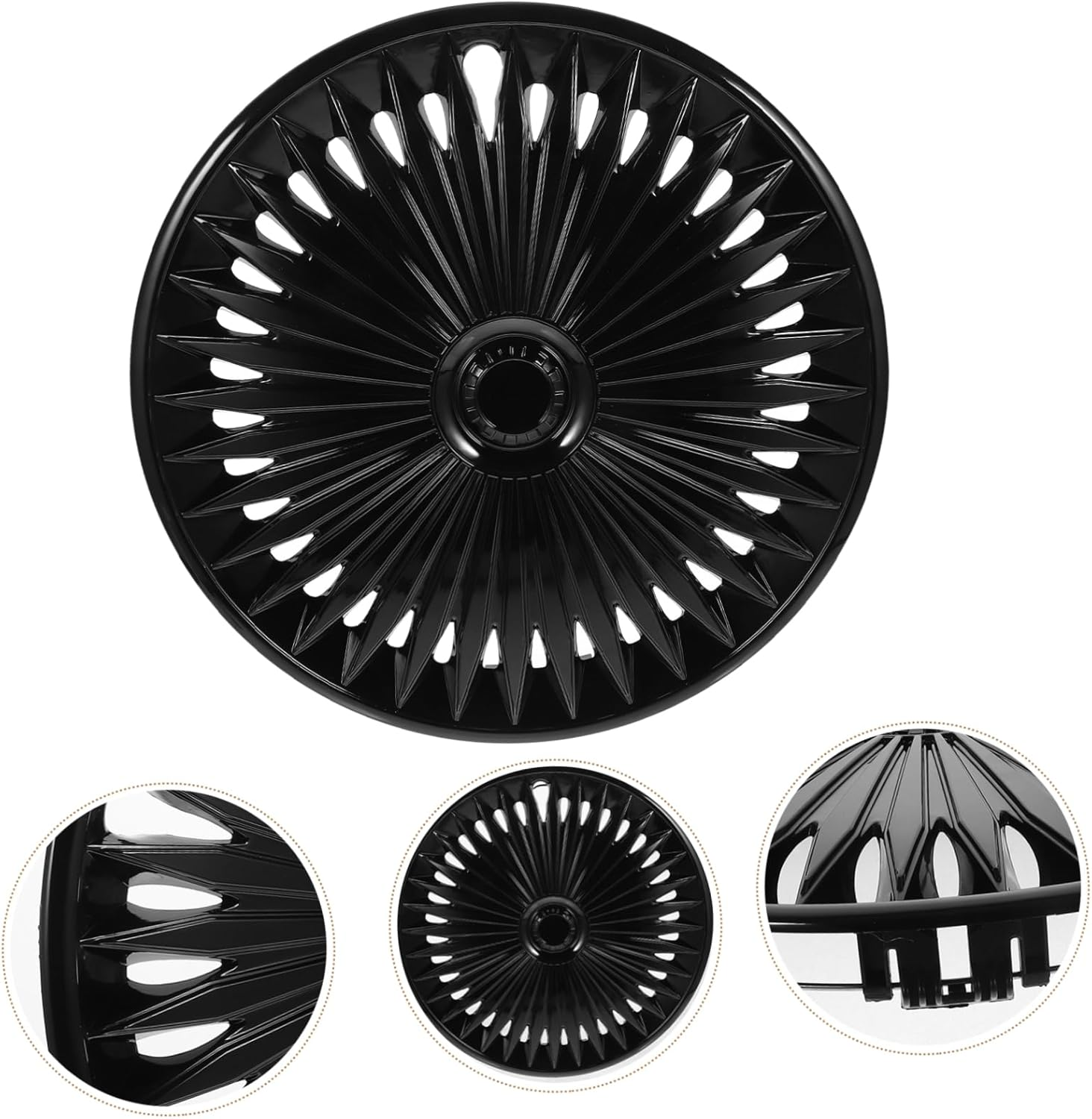 BELLIFFY 15-Inch Black Universal Automotive Wheel Cover Decorative for Cars Stylish Wheel Protection Compatible Most Vehicles image number 3