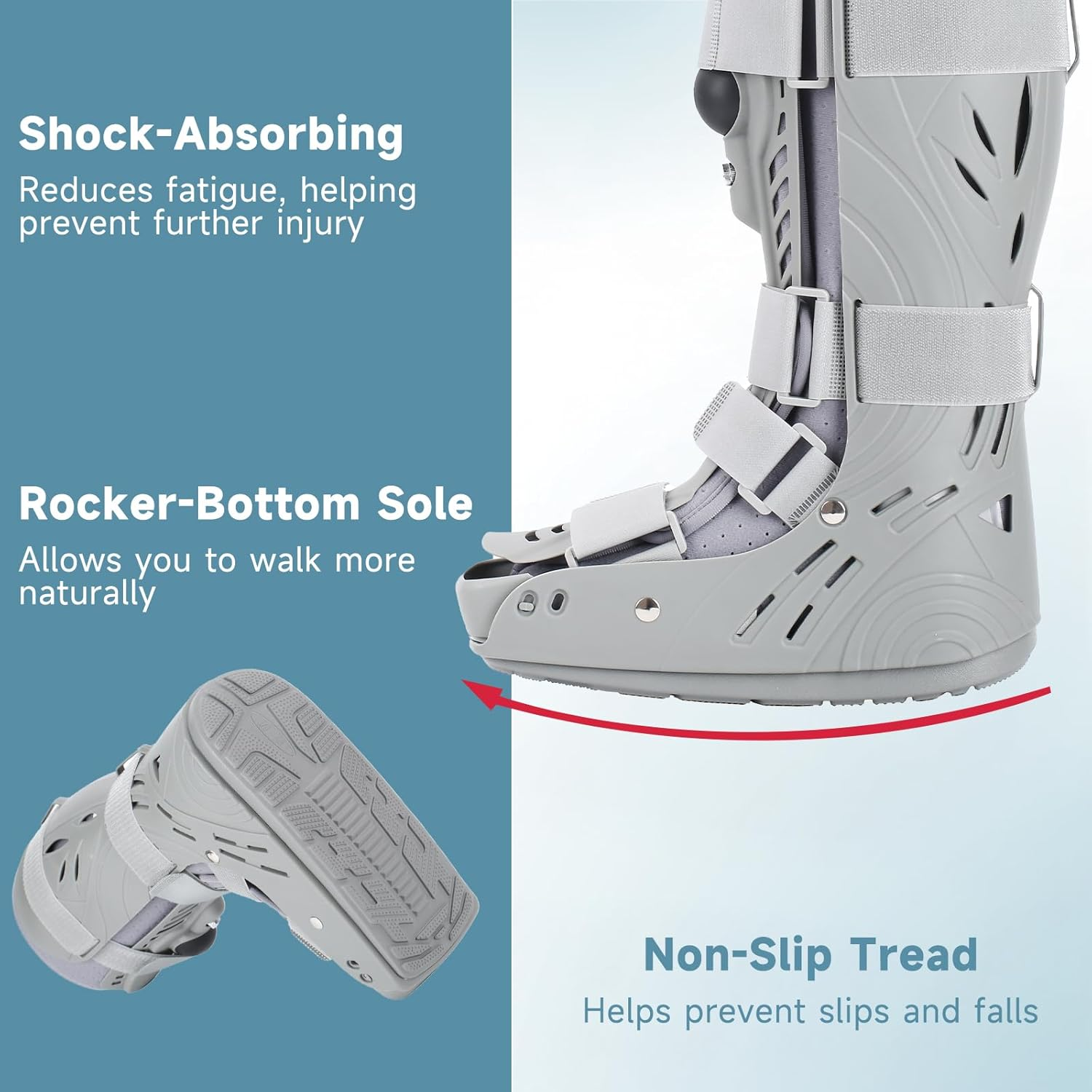 Mathgetin Air Cam Walker Fracture Boot, Tall Inflatable Walking Brace, Medical Orthopaedic Boot (L) image number 4