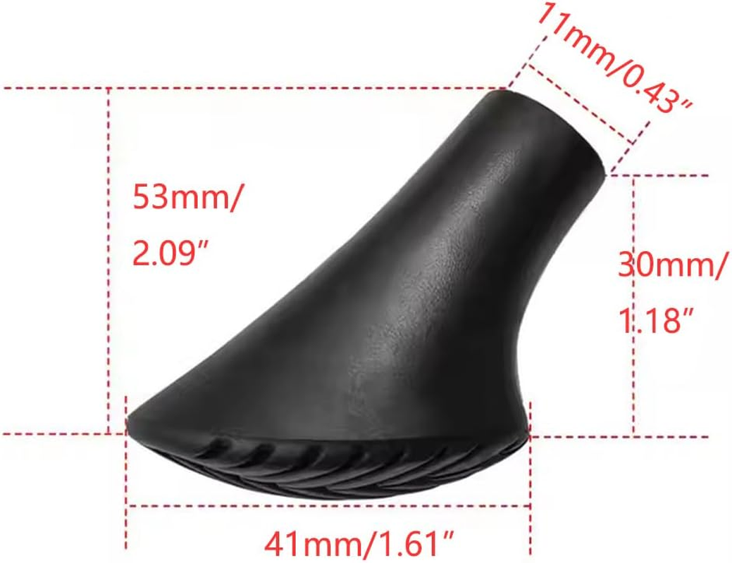 Meichoon 10 Pack Hiking Pole Tips Replacement Rubber Protectors for Trekking Walking Sticks Universal 11Mm/0.43" Fit TP13 image number 3
