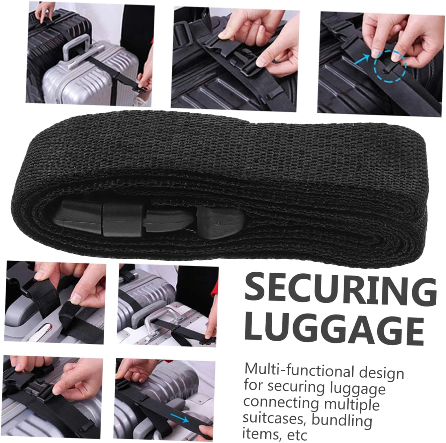 BUGUUYO 4Pcs Adjustable Buckle Utility Straps for Luggage Retractable Ratchet Straps Luggage Connector for Travel and Moving image number 5