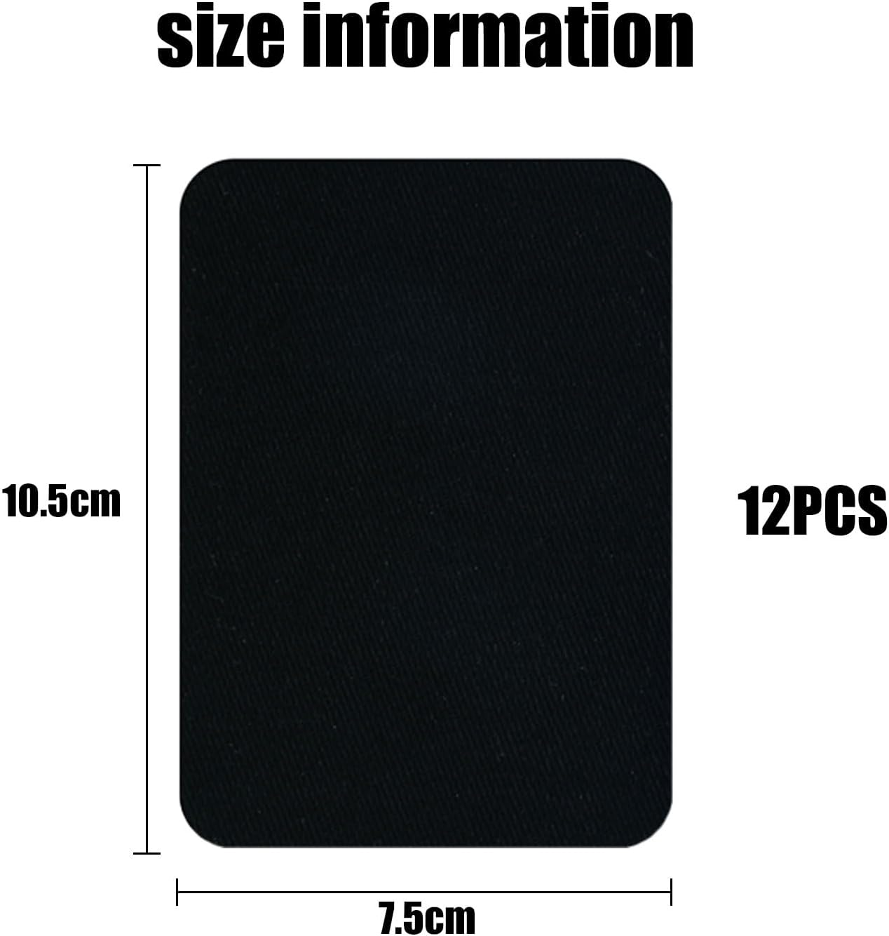 Iron on Patches Heavy Duty Fabric Repair Patches for Puffer Jacket Denim Jeans Backpack Strong Adhesive Cotton Black Decorating Kit 12Pc 3" X 4-1/4" (7.5X10.5Cm) image number 2