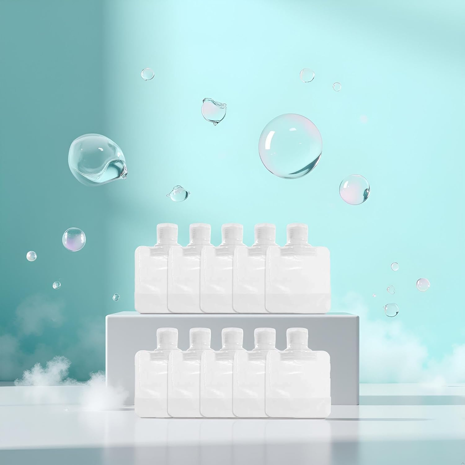 10Pcs Transparent Portable Fluid Packing Bags,New Travel Size Refillable Empty Squeeze Pouch, Premium Clear Travel Pouches for Toiletry, Lotion Shampoo Shower Gel Squeezable Bags (30Ml),Bag and Cases image number 5