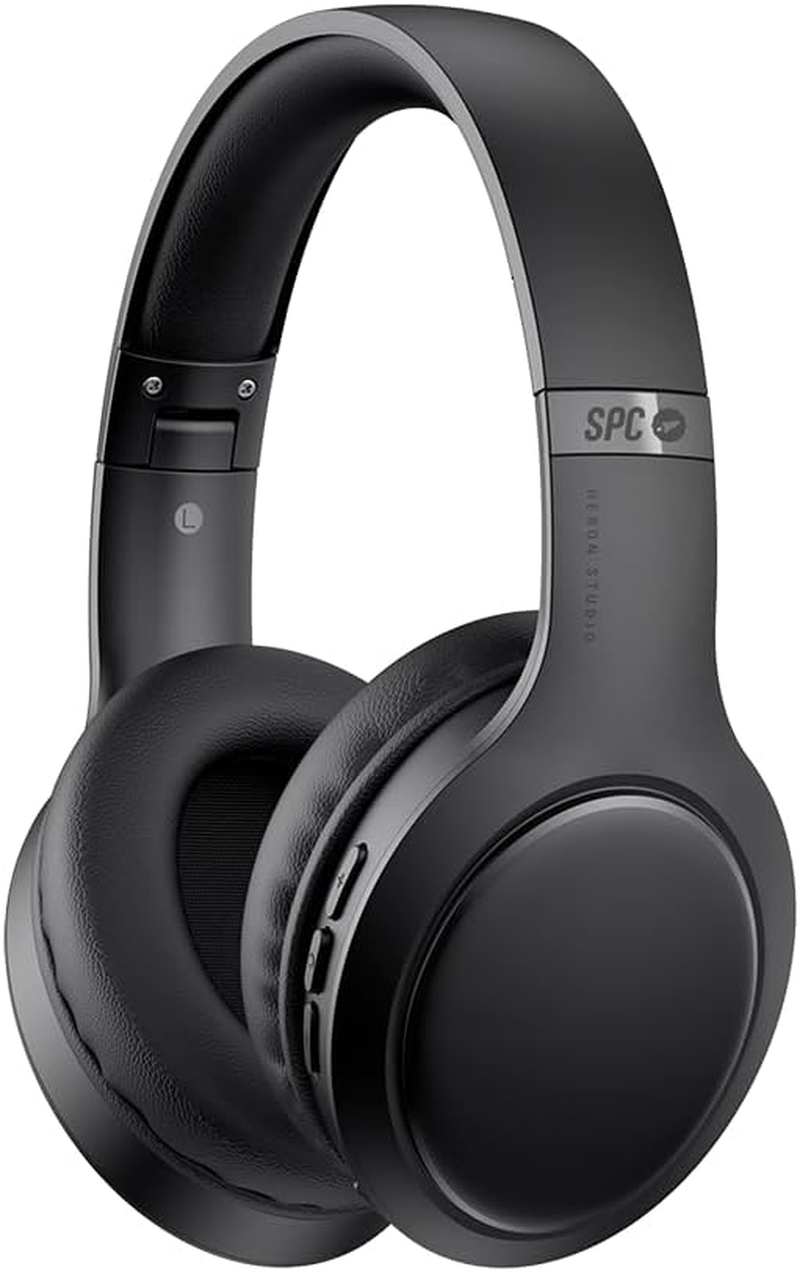 SPC Heron Studio Bluetooth Headphones Over-Ear with 30 Hours Battery Life, Two Simultaneous Connections, Built-In Microphone, Aux-In Input and Foldable, Colour: White