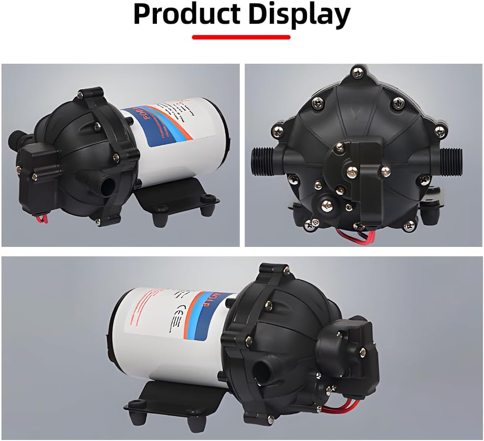 12V Water Pressure Diaphragm Pump 5-Chamber Self-Priming Pump 5.5GPM Water Transfer Pump 70PSI with Water Strainer Hose Fittings for Kitchen Bathroom RV Caravan Yacht Agriculture Garden Hose 12V image number 4