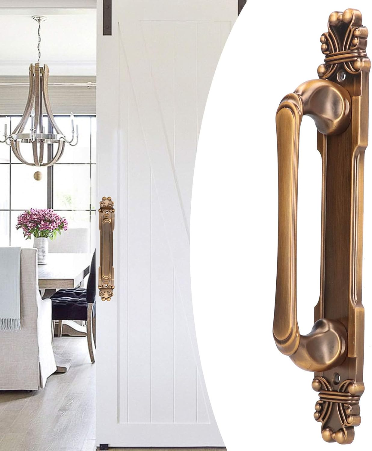 European Antique Zinc Alloy Cabinet Handle Hardware Fitting for Wardrobe and Drawer Stylish DIY Design Suitable for Most Doors and Cabinets image number 5