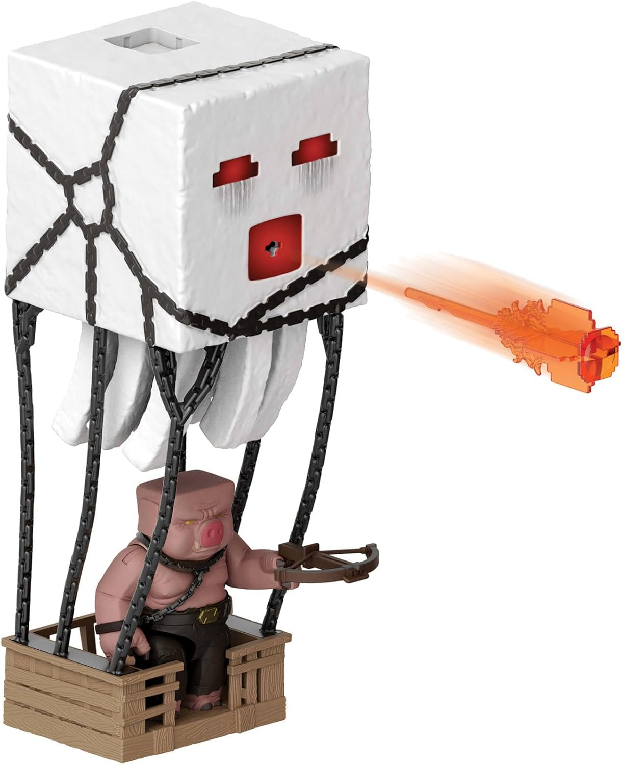 Mattel Minecraft Action Figure Set, Blast Attack Ghast with Lights, Sounds, Launcher & Projectile, plus Piglin Warrior Inspired by the Movie image number 4