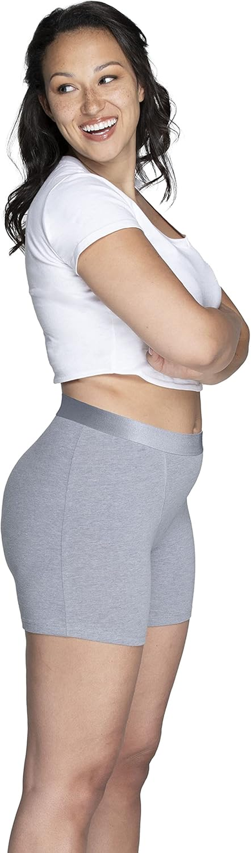 Fruit of the Loom Women'S 360&deg; Stretch Underwear, High Performance Stretch for Effortless Comfort, Available in plus Size, Cotton Blend - Boxer Brief - 4 Pack
