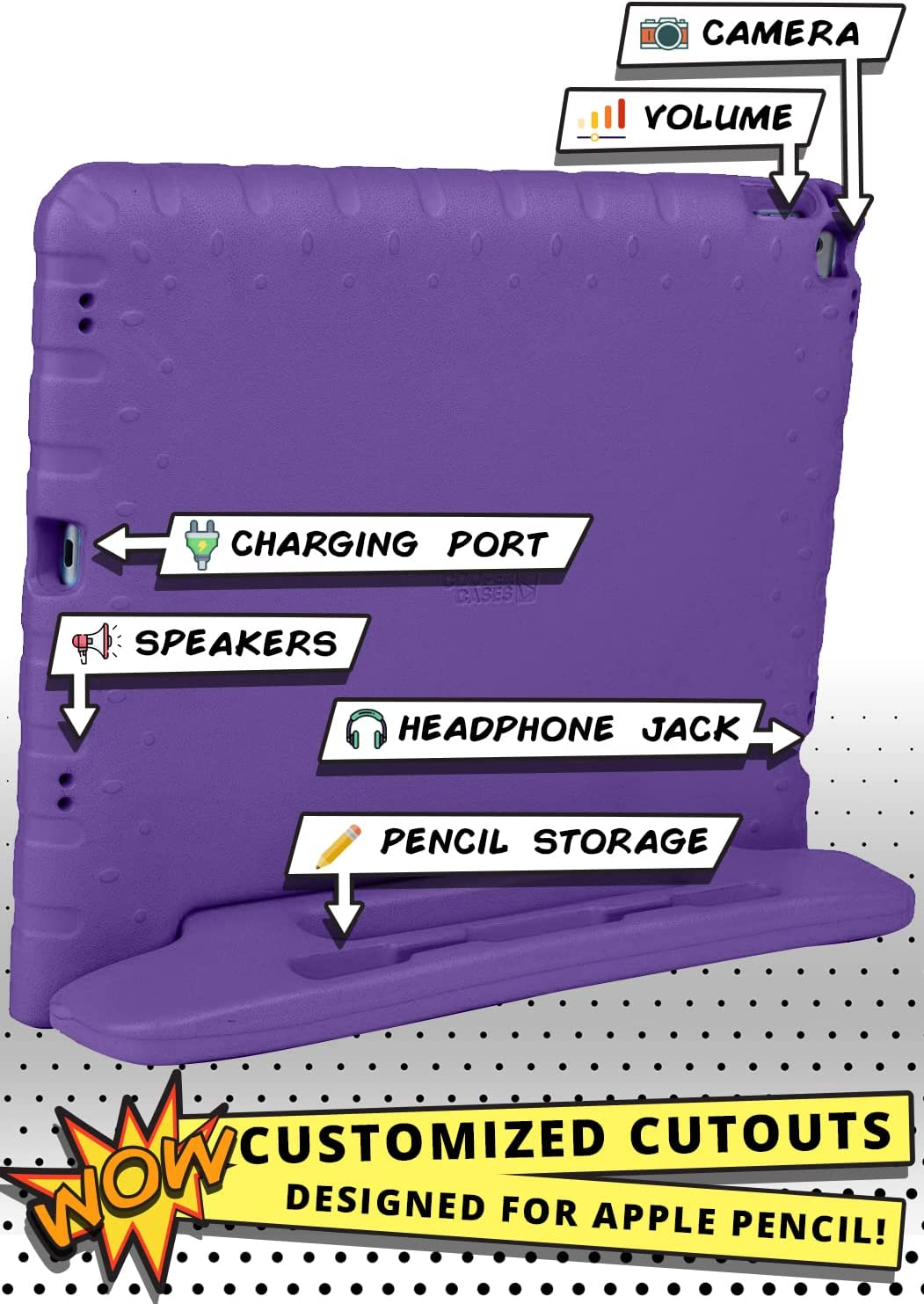 Official Cooper Dynamo Case for Ipad Air 1/ Ipad Air 2 Case for Kids, Ipad 6Th/ Ipad 5Th Generation Case for Kids, Ipad Pro 9.7 | Rugged Foam, Magic Handle, Stand, Pencil Holder, Eco-Mailer image number 1