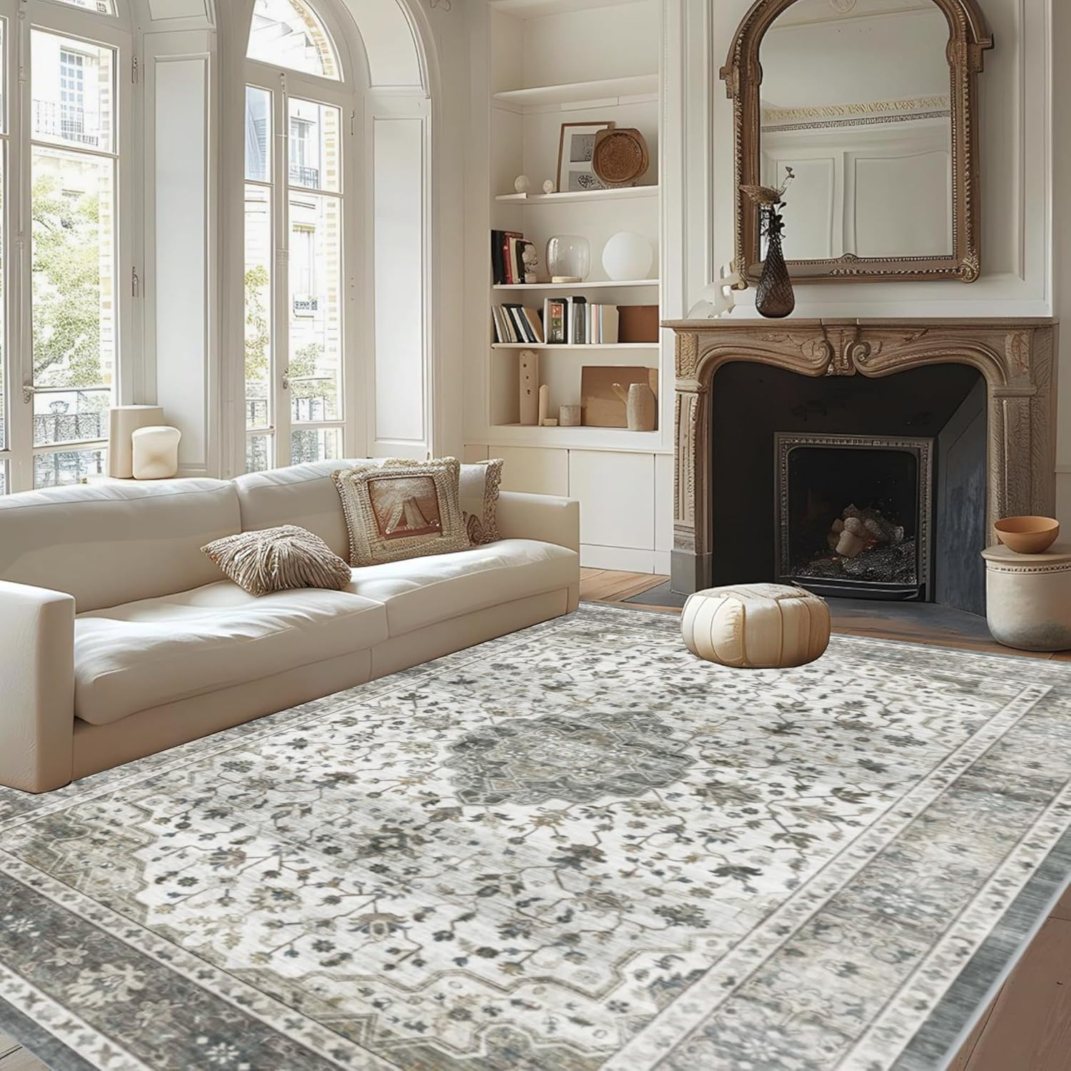 Gyugmhao Rugs for Living Room,Machine Washable Area Rug with Non-Slip Rugs,Foldable Low Pile Carpet for Home Decor Office Boho Rug,Bedroom, Dining Room,Office 120X160 Cm image number 3