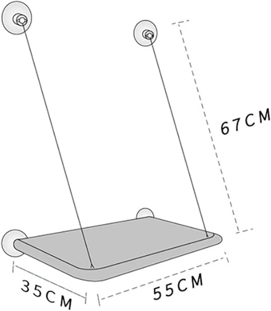 Cat Window Pole, Cat Hammock for Pet Sunbathing Window Hammock Suction Cup Hammock Can Hold 50 Lbs (Khaki, M) image number 2