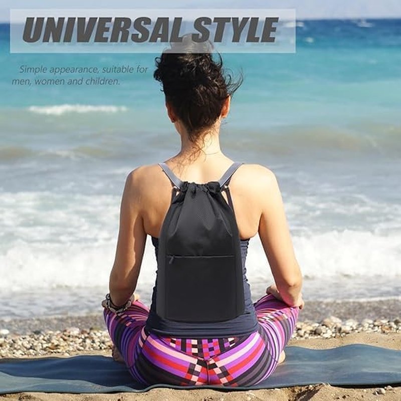 1Pc Drawstring Backpack Waterproof Drawstring Bags Gym Bags,Drawstring Gym Backpack String Bag,Drawstring Backpack Water Resistant String Bag Sports Gym Bag,Drawstring Backpack Sports Gym Bag,Black