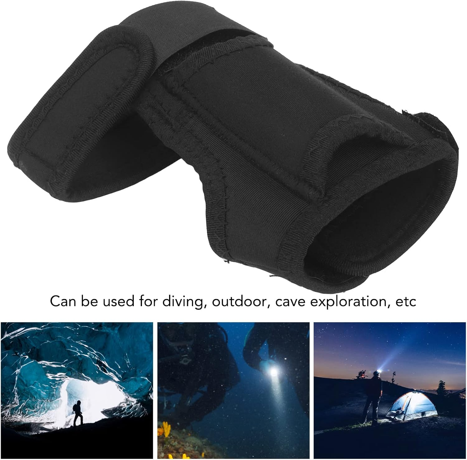 Gsycle Wrist Flashlight Holster, Thickened Nylon Diving Flashlight Holster Diving Torch Arm Holder Flashlight Glove Hands Flashlight Holder