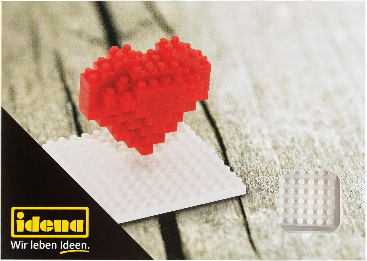 Idena 40153 - Heart Postcard with a 3D Model Building Set with 42 Original Brixies Mini Building Blocks, Difficulty Level 1, Greeting Card or Children and Adults image number 3