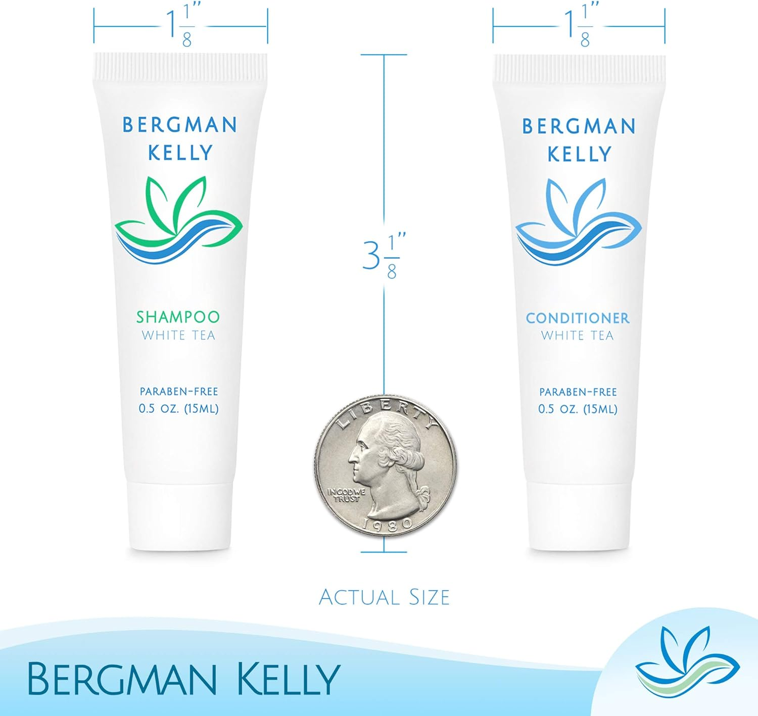 BERGMAN KELLY round Sanitary Soap Bars, Shampoo & Conditioner 3-Piece Set (0.5 Oz Each, 150 Pc, White Tea), Delight Your Guests with Revitalizing & Refreshing Bulk Travel Toiletries & Hotel Amenities image number 5