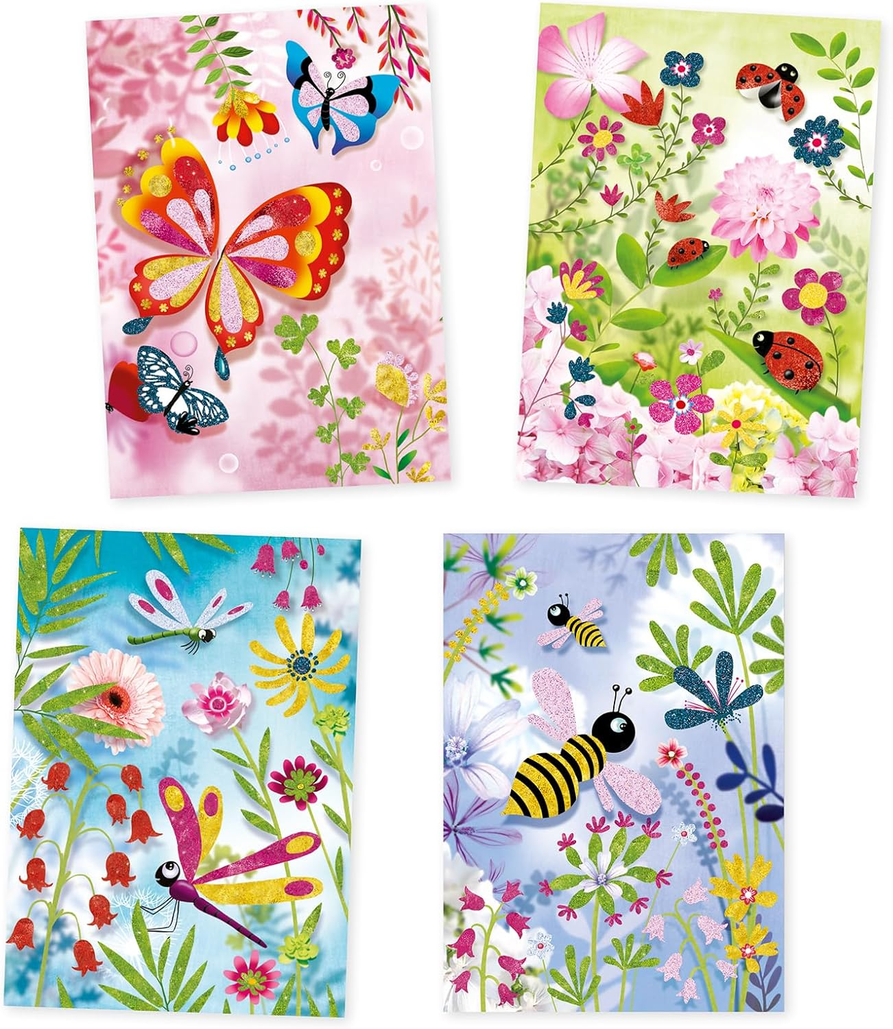 Djeco DJ09503 Butterflies Glitter Boards Craft Kit image number 1