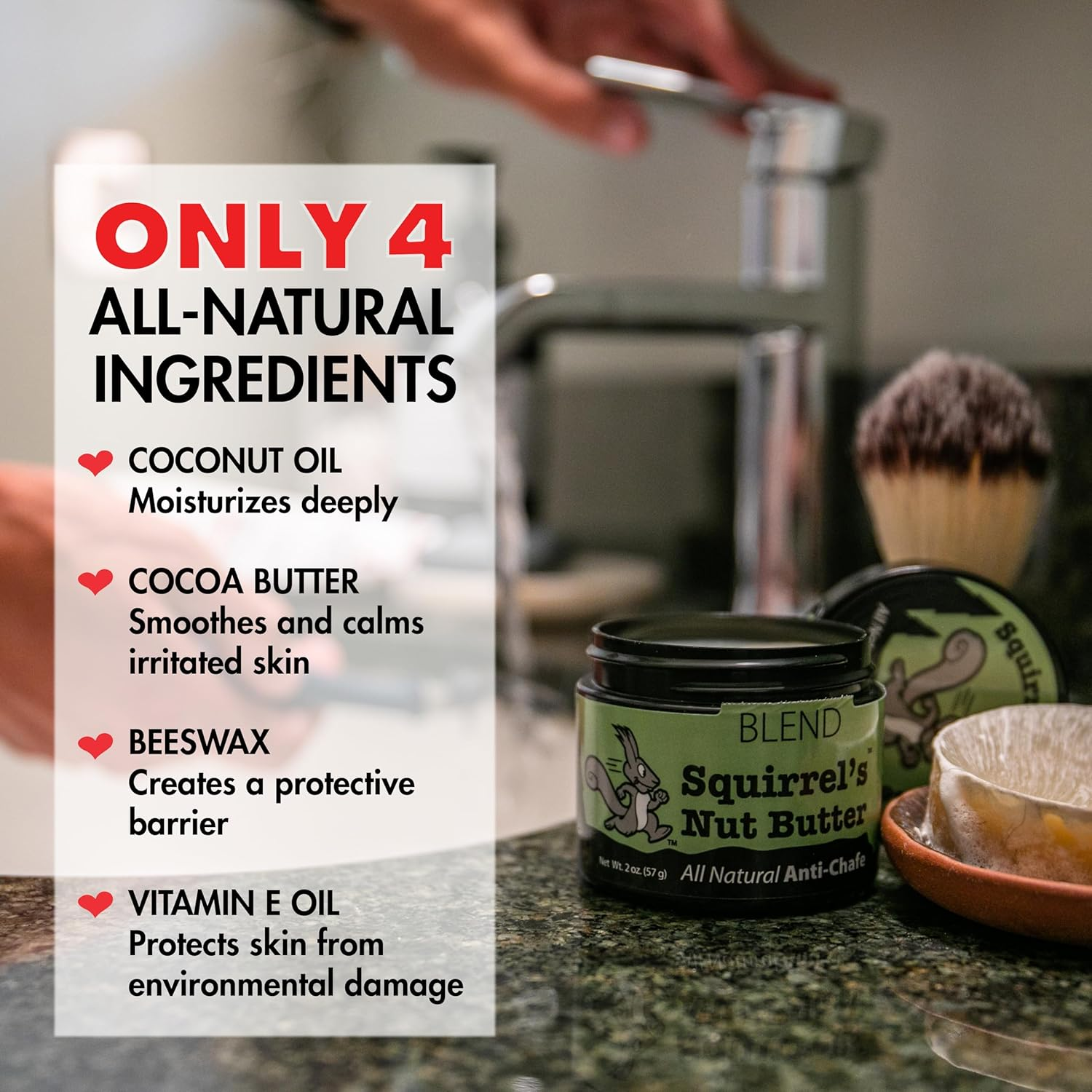 Squirrel'S Nut Butter All Natural anti Chafe Salve, Tub (60Ml) image number 2