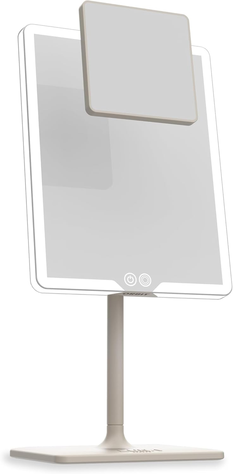 LUNA London ORBIT LED Vanity Mirror with Lights, 7X/1X Magnification, Dimmable & USB-C Rechargeable Tabletop Mirror - Alpine White
