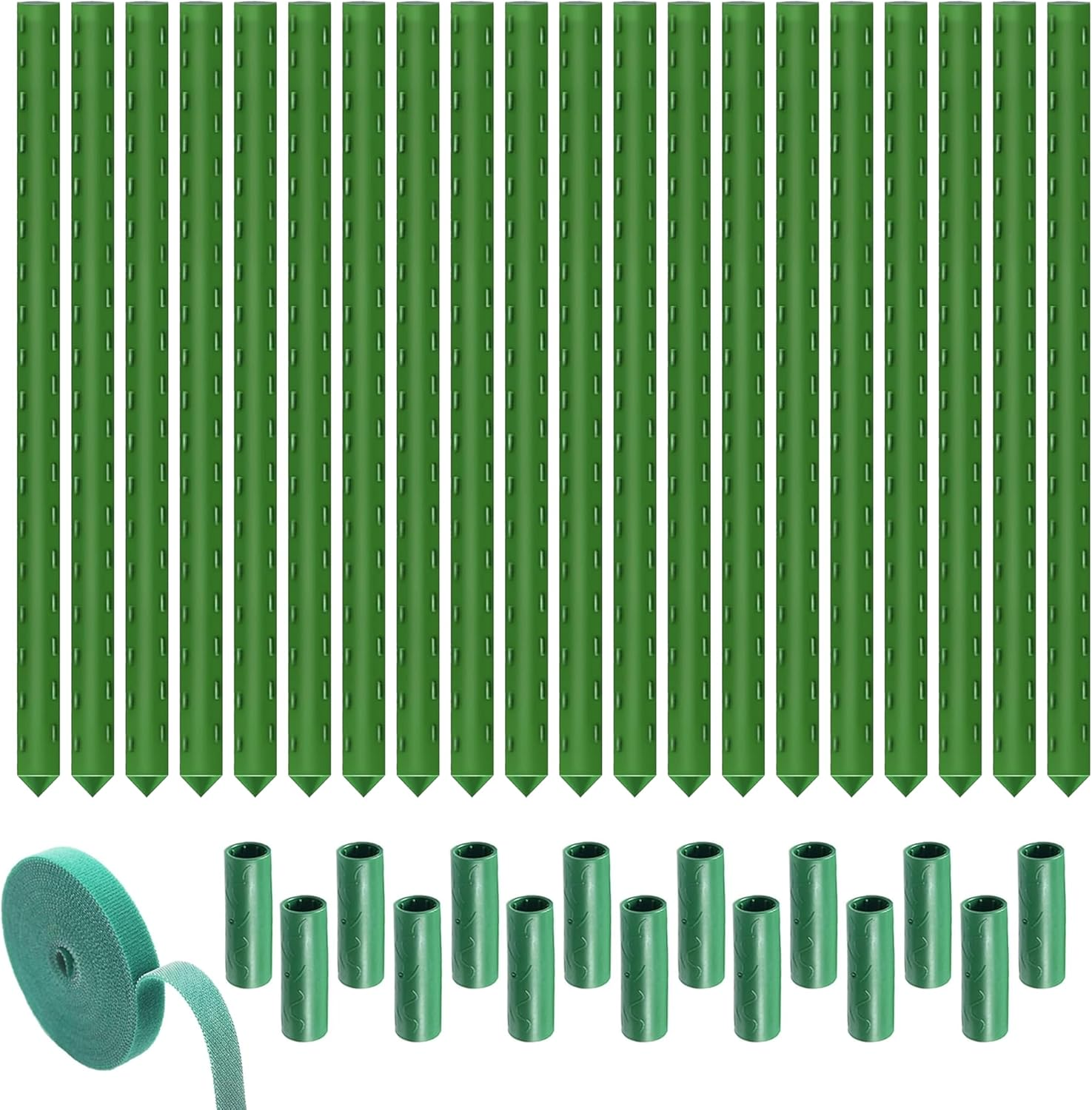 Garden Stakes Set,20Pcs Diameter Plant Stakes for Indoor Outdoor Plants,Diy 3Ft 4Ft 5Ft 6Ft 7Ft Plant Stakes for Outdoor Plants Set with 15 Connectors,Plant Support Stakes for Climbing Plants image number 5