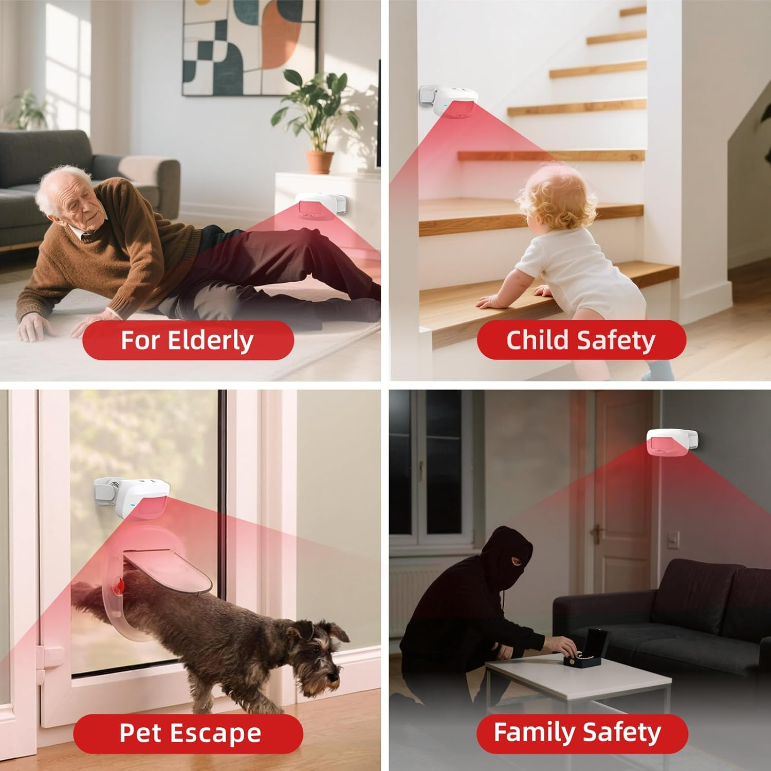 DAYTECH Motion Sensor Door Chime Wireless Door Sensor Chime, Motion Sensor Doorbell Bed Alarms for Elderly Dementia Patients with 500 FT Range, 5 Adjustable Volume image number 2