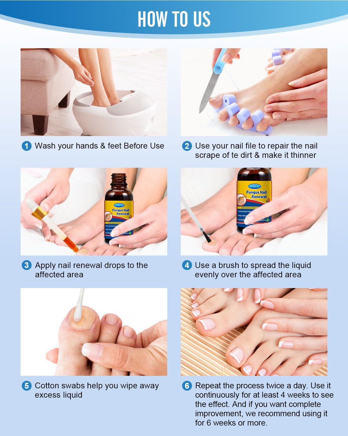 MYMULIKE Nail Repair, Nail Renewal Liquid, Extra Strength Nail Solution for Damaged and Discoloured Nails Fast Acting for Woman and Man image number 2