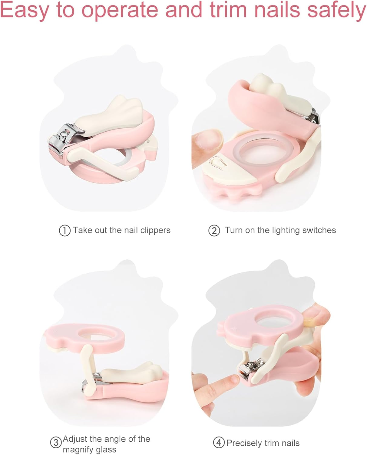 Furtryvl Nail Trimmer for Baby - Toenails Trimmer - Foldable Clipper with Magnifier and LED Light for Kids Seniors Elderly Baby Pets Trimming Home Travel image number 2