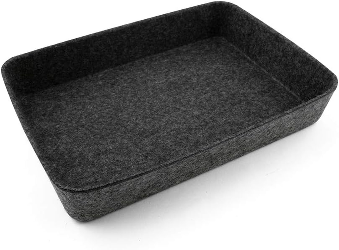 Three by Three Seattle Felt&middot;Like&middot;It! 6X4X2.5 Inch Felt Storage Bin for Office, Craft Room, Classroom, Living Room, Bedroom Storage (Charcoal) image number 2
