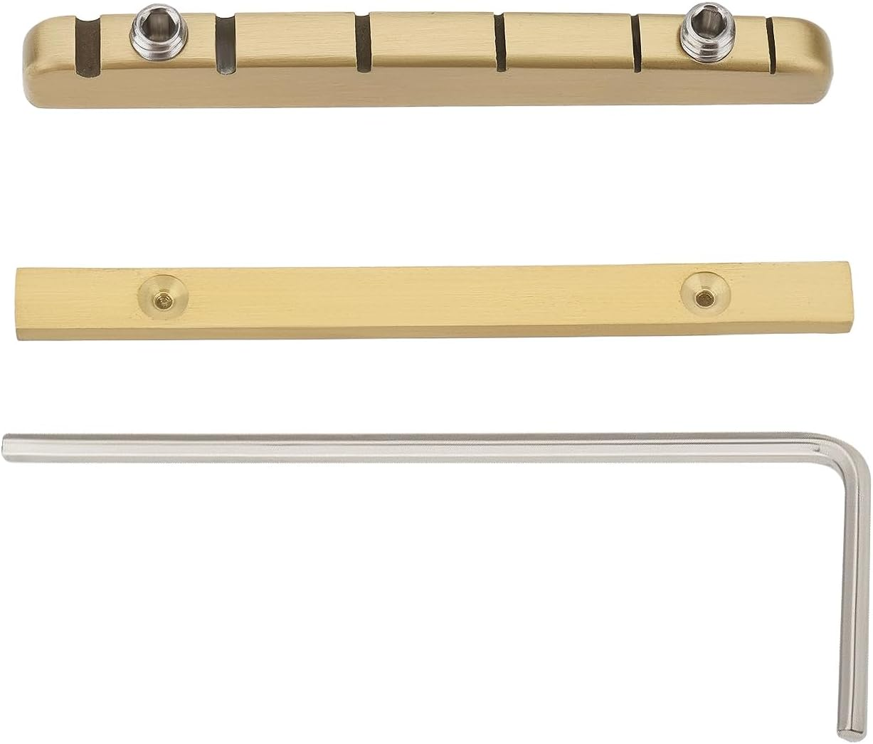 YINETTECH Electric Guitar Brass Bridge Nut 42Mm Height Adjustable Electric Guitar Nut 6 String Guitar Nut Suitable for ST TL Style Electric Guitar image number 3