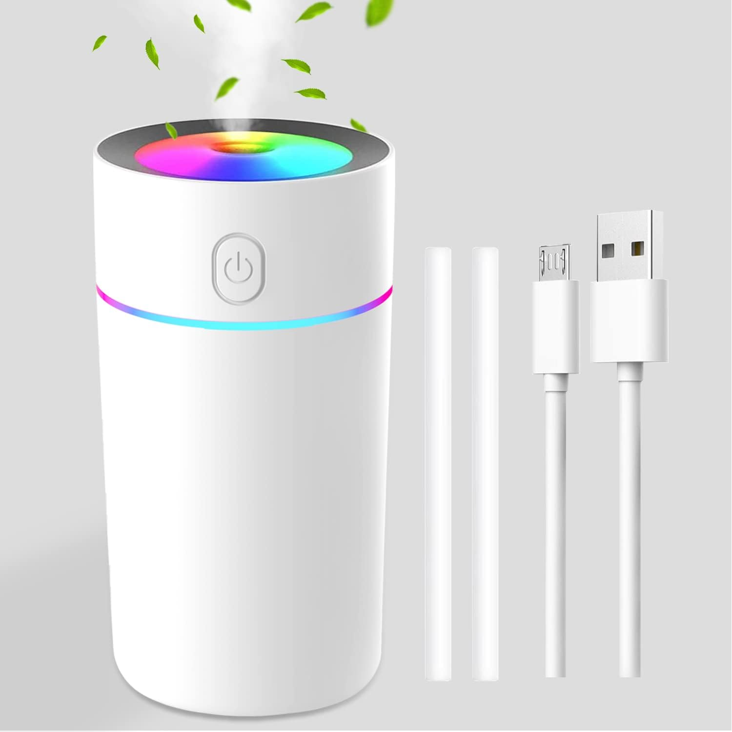 Humidifiers for Bedroom Portable Mini Humidifier with 7-Color Lights, Auto Shut-Off Small Desk Humidifier [2 Mist Modes] Super Quiet USB Personal Humidifier for Bedroom, Car, Office, Travel, Plants