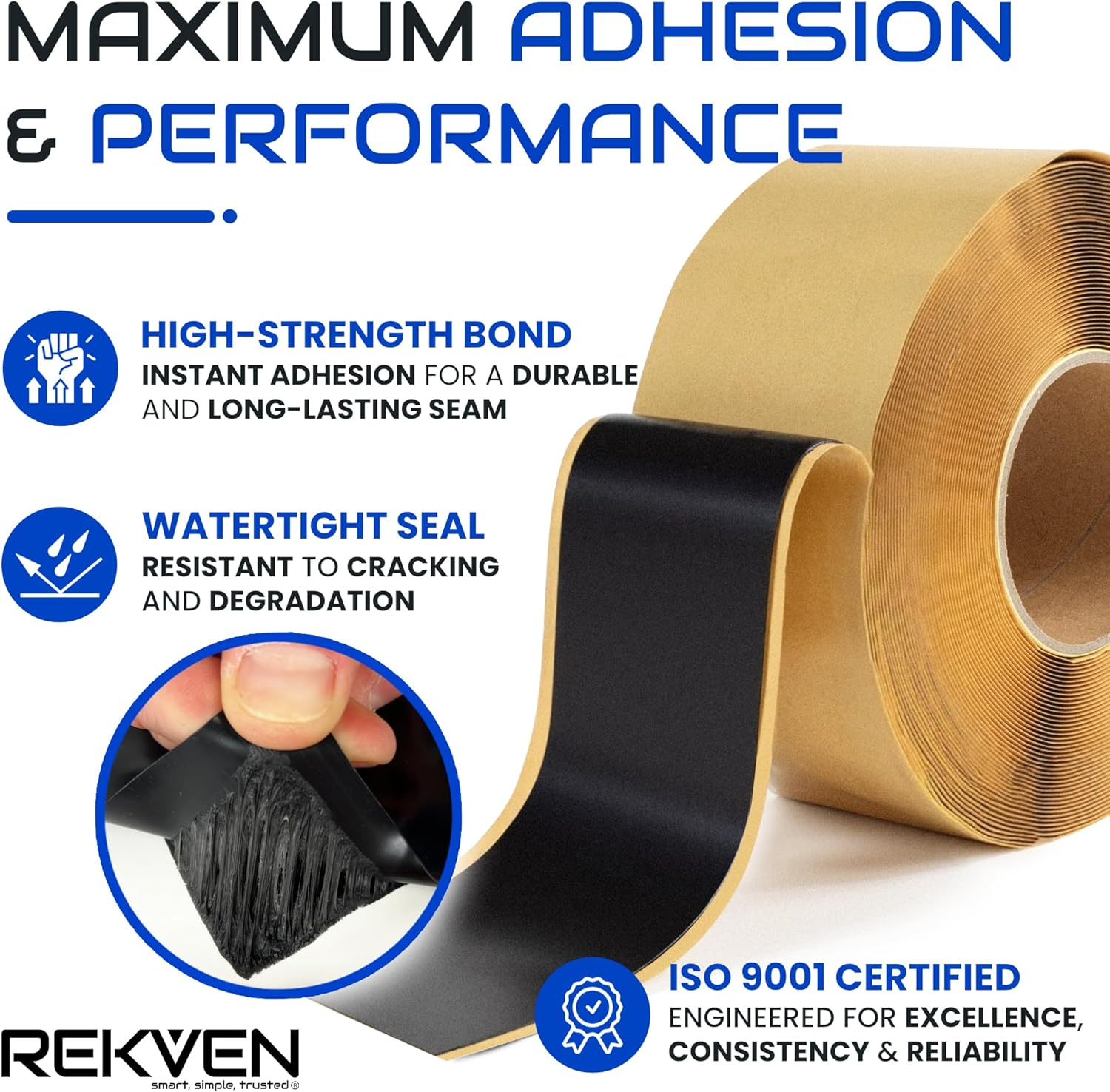 Pond Liner Seam Tape Kit - 60 Feet X 3 Inch - Double Sided Butyl Tape - Bond Seal or Repair EPDM PVC HDPE LDPE RPE LLDPE - Perfect for Small or Large Fish and Koi Ponds Waterfalls and Water Features image number 2