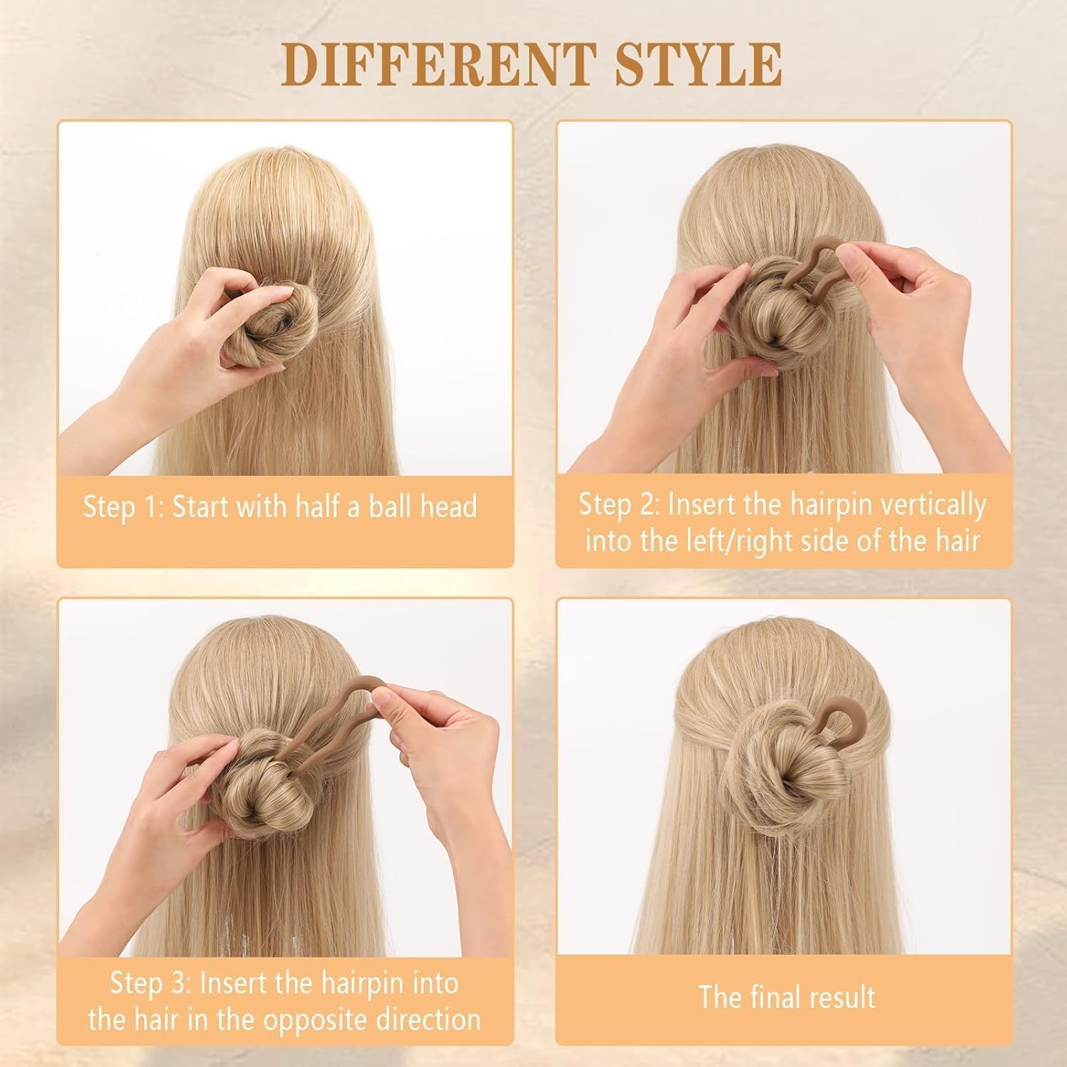 Azttior Pack of 6 U Shaped Hairpins, Large Hair Pins & Hairpin French Twist Hair Fork for French Twist Looks, French Hair Pin for Elegant Updo, Hair Pin & U Hair Pin for Women image number 2