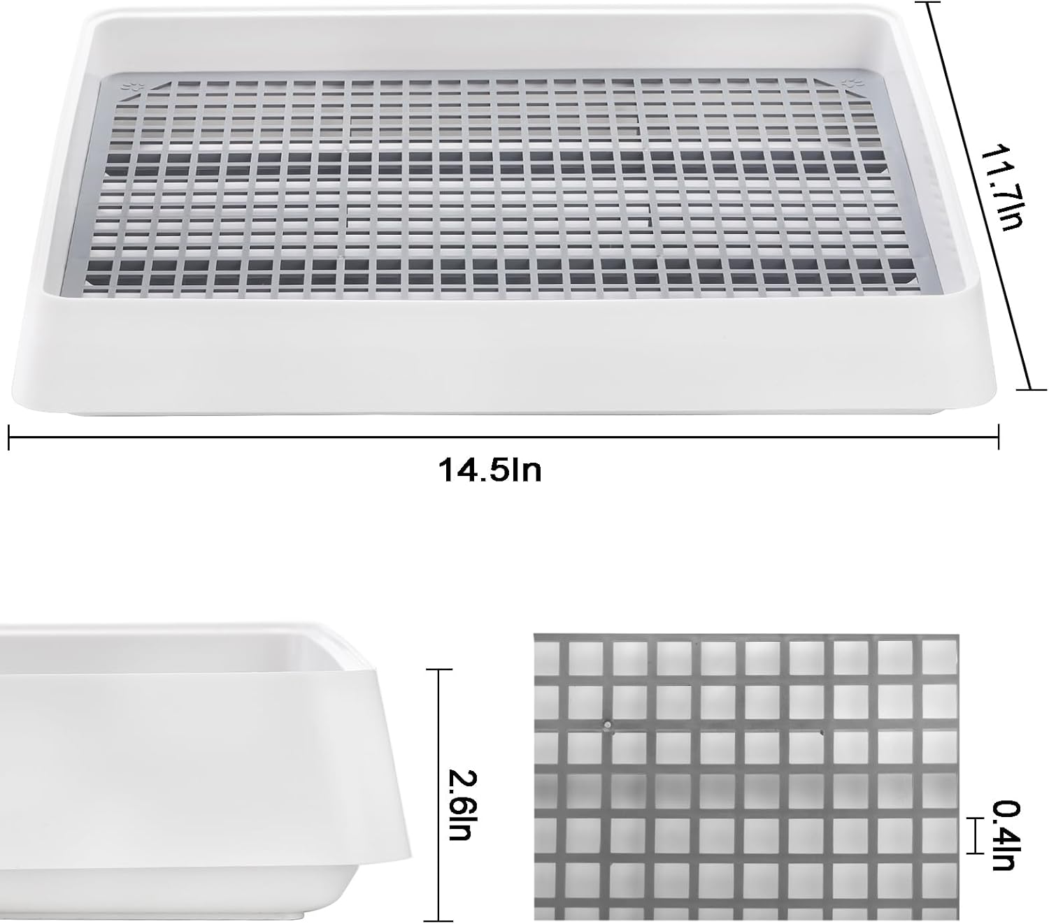 WUWEOT 2 Pack Large Rabbit Litter Box, Shallow Bunny Restroom Litter Tray, Small Animals Litter Pan Toilet Potty Trainer with Grate for Rabbit Hamster Ferret Rats Guinea Pigs Hedgehog Chinchillas image number 1