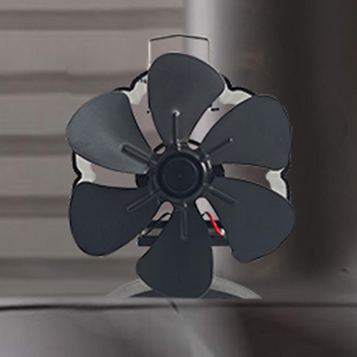 Quiet Fireplace Fan, Non-Electric Heat Powered Fan 11X8X12Cm, Efficient Heat Distribution, Eco-Friendly Design, Black, Wood Stove, and Heating Solution
