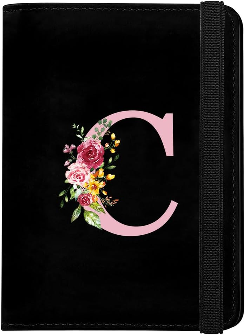 Passport Cover Passport Case PU Leather Passport Cover Passport Covers Personalised Passport Holder Case Passport Case for Credit Cards ID Travel Documents Black Initials