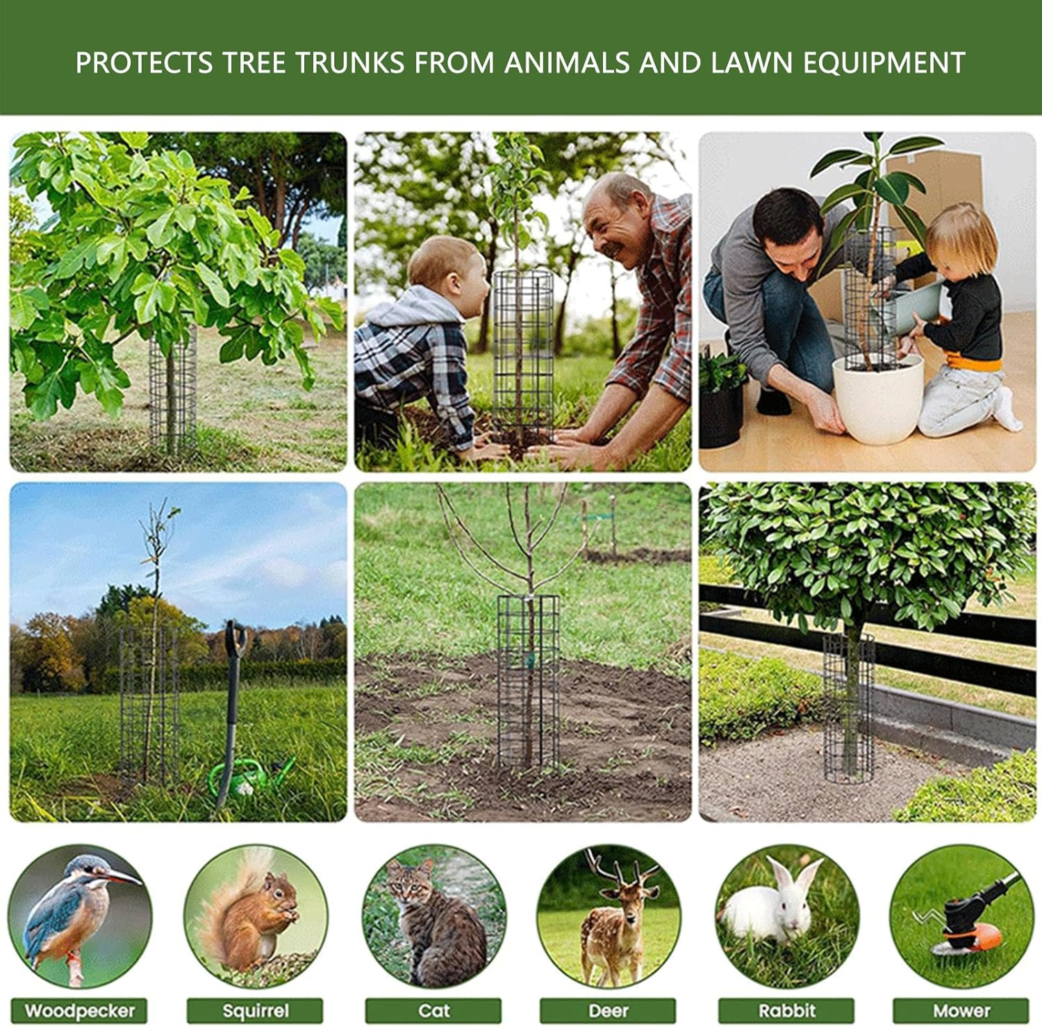 6 Pack Plant Protector from Animals, 5.31 X 16.54Inch Metal Plant Cages Wire Plant Protectors, Plant Protector from Animals, Metal Mesh to Keep Animals Out, for Garden Flowers image number 2