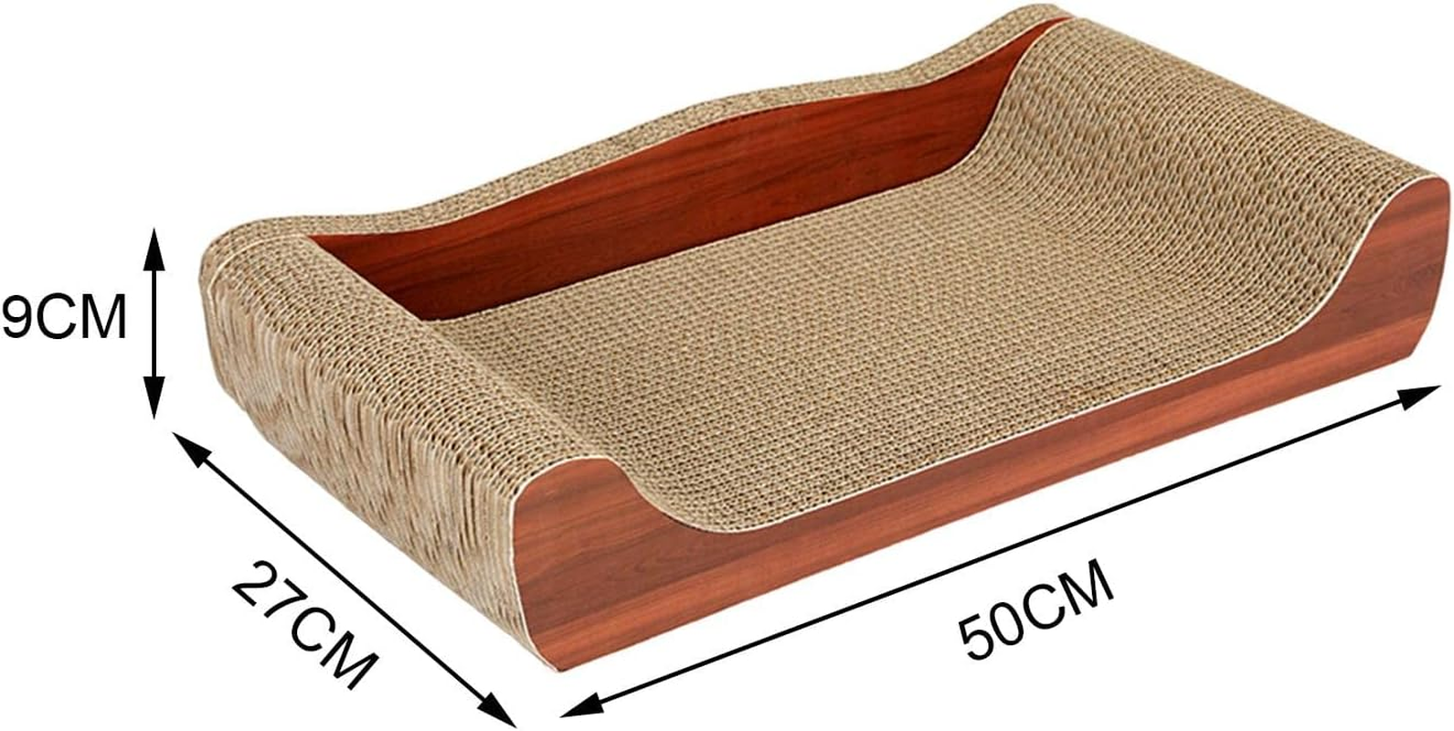 Cat Scratchers Cardboard Cat Scratch Bed Furniture Protector Cat Sofa Extra Large Grinding Claw Lounge Couch for Indoor Cats Kittens Resting, Brown 50Cmx27Cmx9Cm image number 5