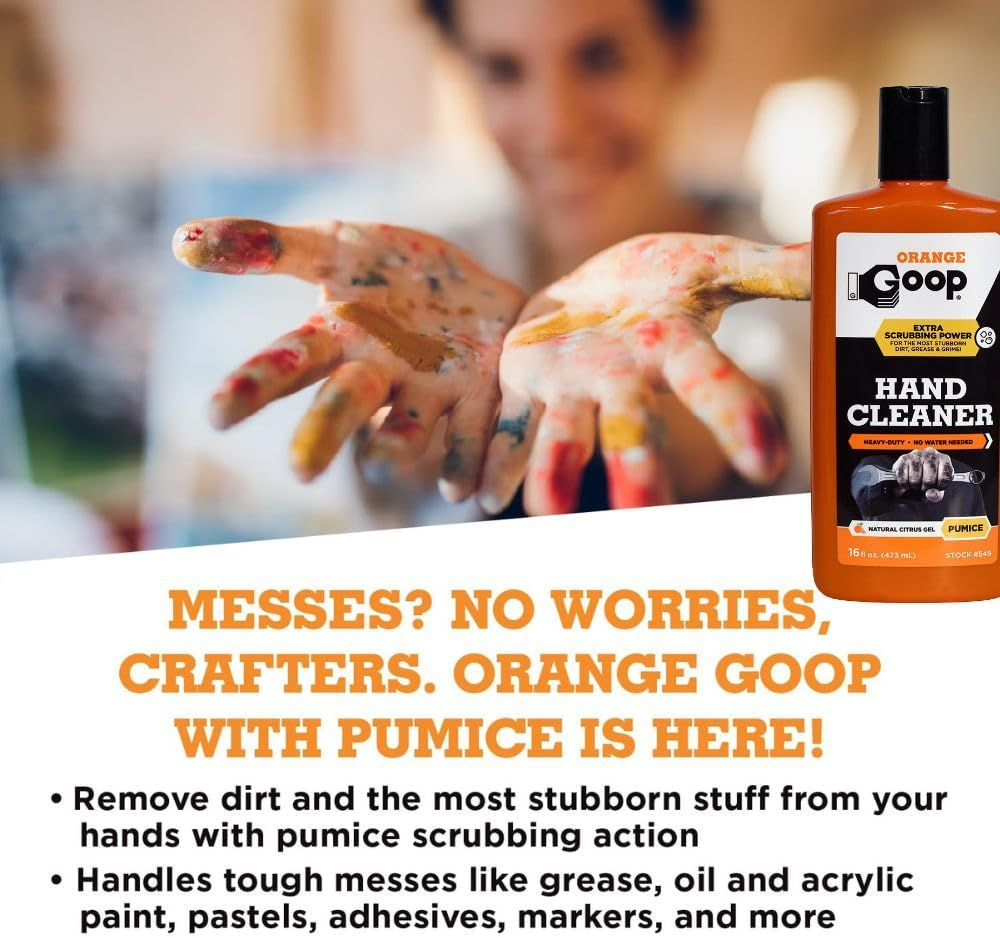 GOOP Orange Liquid with Pumice Multi-Purpose Waterless Hand Cleaner - 16 Oz Flip-Top Bottle image number 3