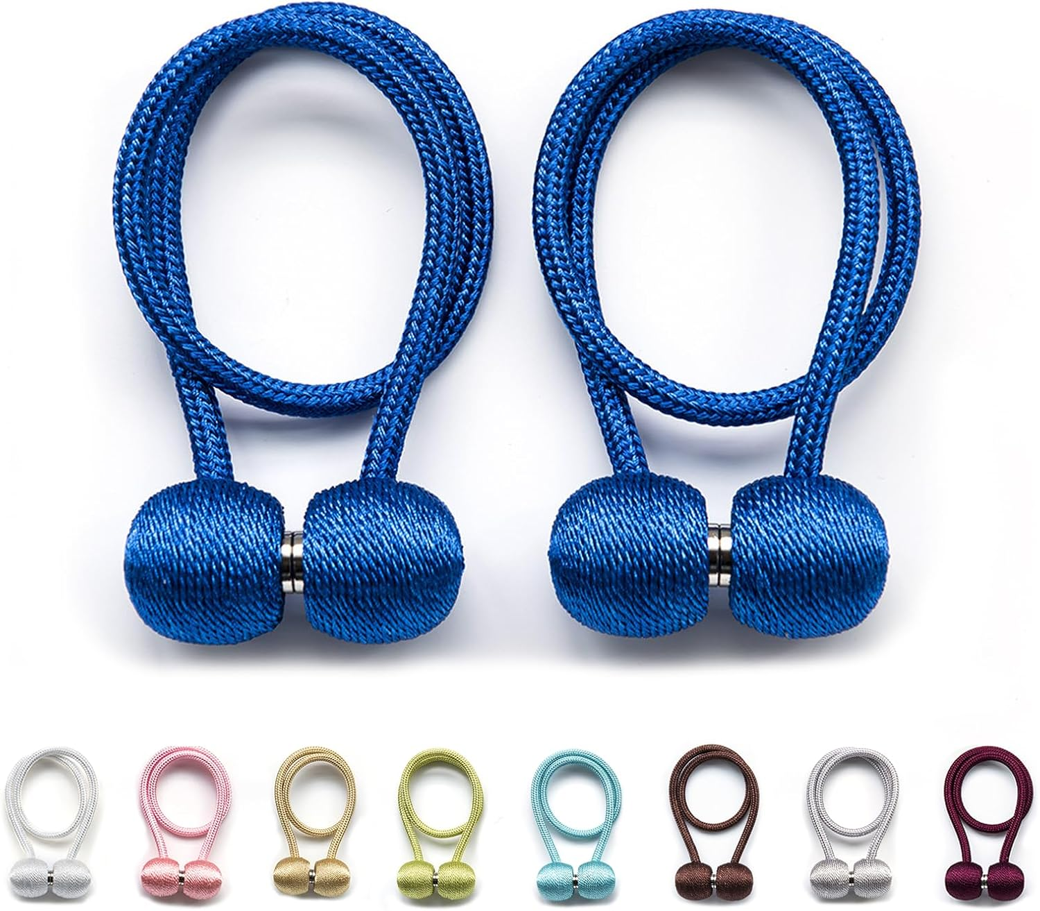 SHELFLOVER Green Magnetic Curtain Tiebacks 8Pcs, Curtain Buckles Holders for Bedroom Living Room Home Window Treatment Decorative