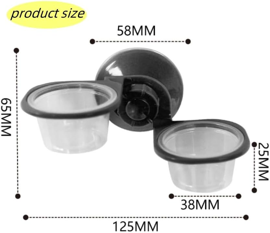 GYWHOOFT 2 Pcs Pet Birdbath Animal Sucker Reptile Bowl Reptile Food Bowl Suspending Reptile Dish Suckers Sucker Water Dish Hanging Reptile Dish Lizard Supplies (Black)
