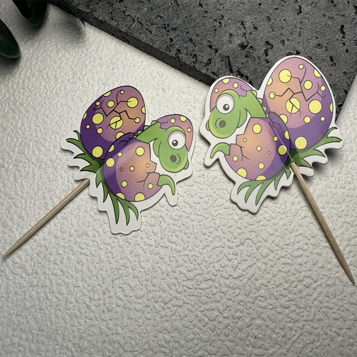 SAMOKA Dinosaur Cupcake Toppers,48 PCS Dinosaur Birthday Party Supplies Cupcake Toppers Picks for Boys Kids Dino Theme Party Decorations Cake Decorations(Double-Sided) image number 1