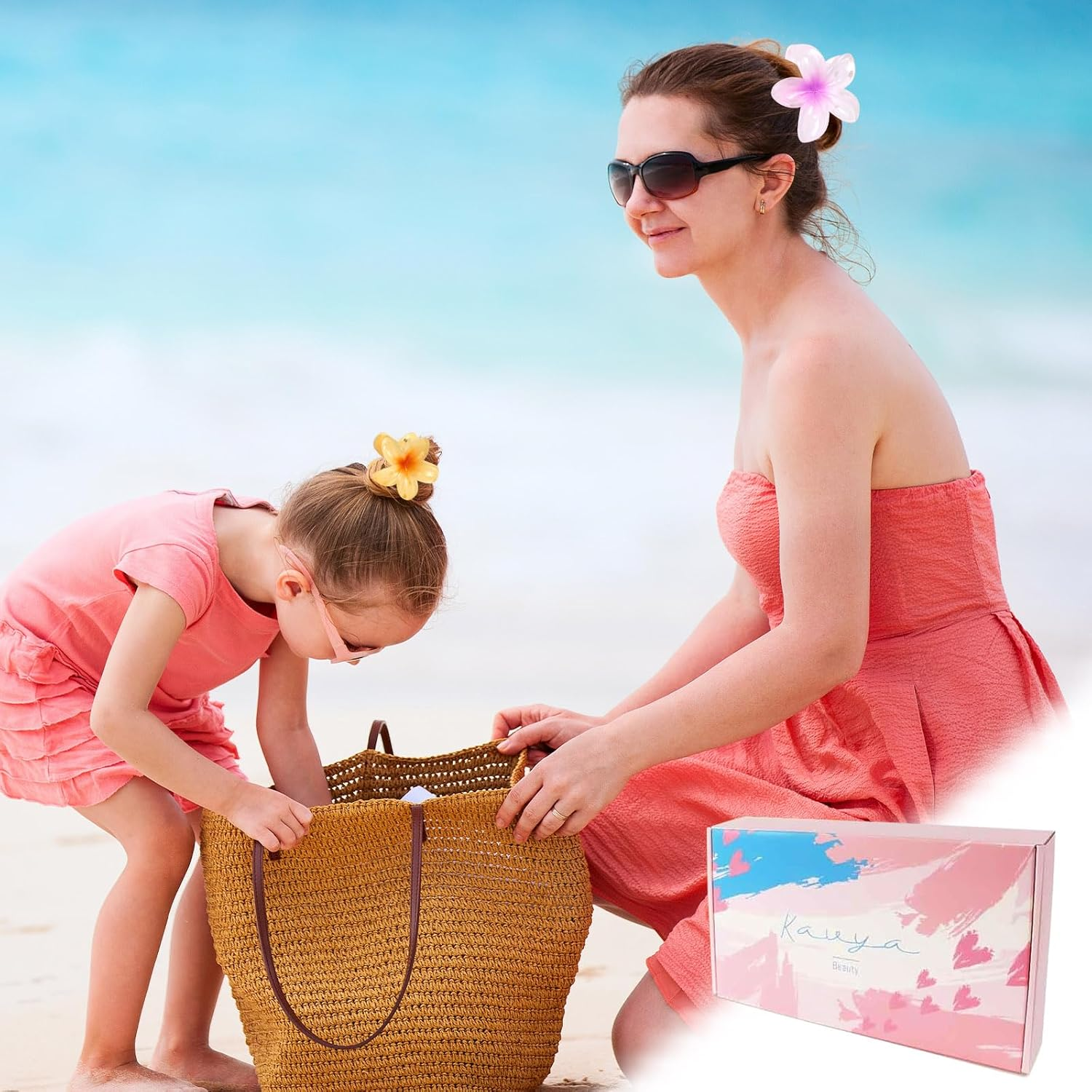 Kavya Plastic Flower Hair Clips, Pack of 12, Multicoloured Acrylic Hair Clip, Women'S Non-Slip Hair Clips, Elegant Hair Accessories image number 3