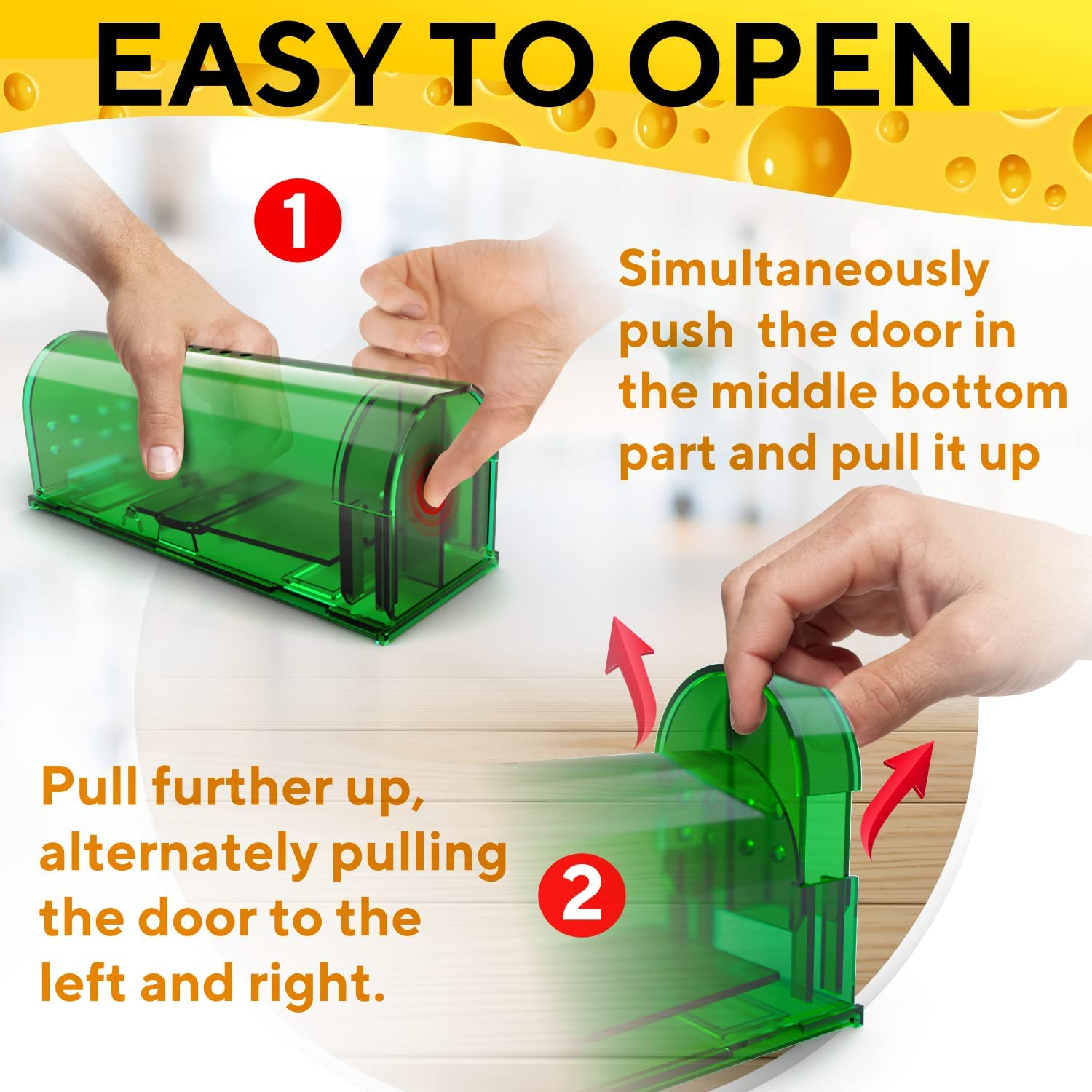 Humane Catch and Release Indoor/Outdoor Mouse Traps Pack of 2 - Easy Set Durable Traps, Safe for Children, Pets and Humans - Instantly Remove Unwanted Vermin from Your Home image number 5