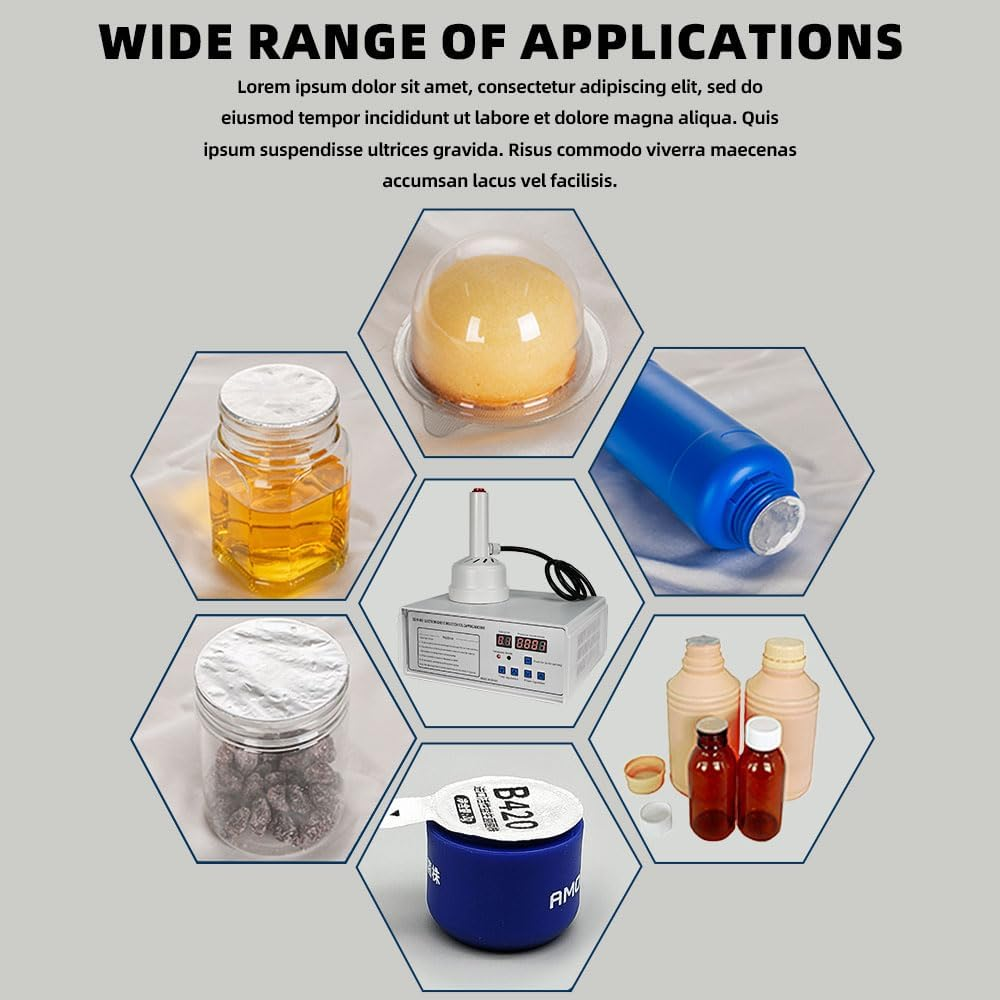 CHAOFLIGHT Induction Sealing Machine, Handheld Electromagnetic Heat Sealer Bottle Cap Diameter 20-85Mm Adjustable Food Sealer Machine for Aluminum Foil for Plastic Bottles Caps (20-85 Mm) - 20-85 Mm image number 2