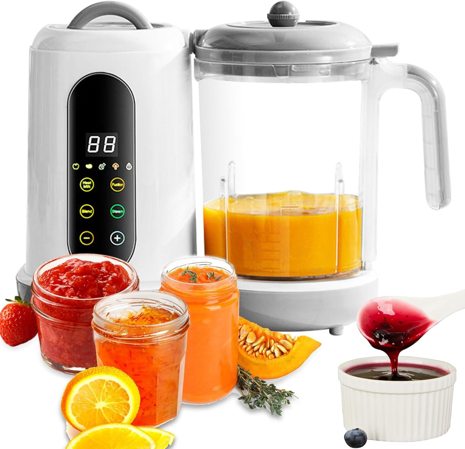 Xoxomeg Baby Food Maker Blender, Auto Cooking and Grinding with 4 Menu Multifunctional Baby Food Mixer Touch Screen Control image number 1