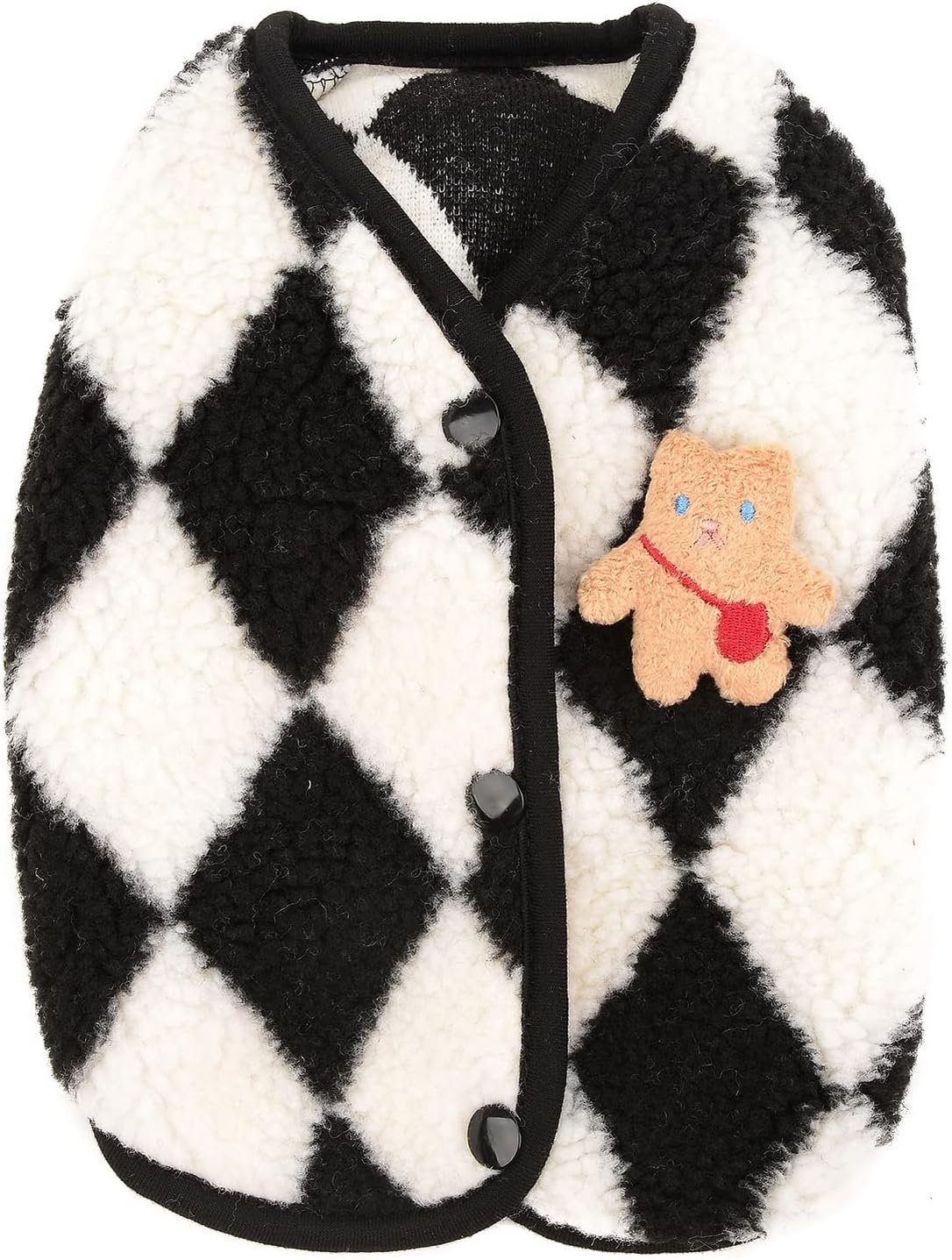 Zunea Winter Jacket Coat for Small Dogs Fleece Jumper Soft Warm Puppy Clothes Fuzzy Sweater Coat Plaid Fluffy Cold Weather Vest Pet Girl Boy Apparel Chihuahua Doggy Yorkie Cats Clothing Black L