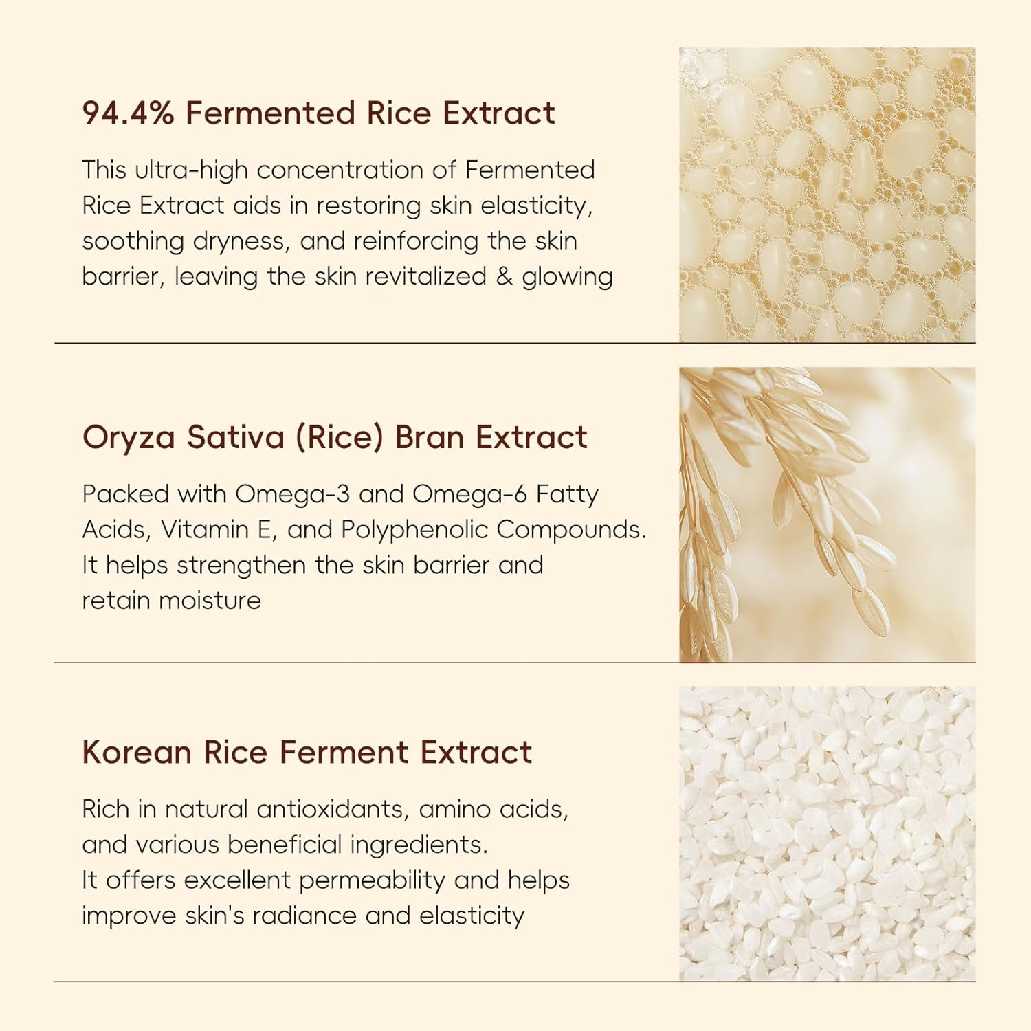 LAIKOU Rice Radiance Facial Skin Care Products Set - 94.4% Fermented Rice Extract, Additive - Free, Beauty & Skincare Gift for All Skin Types