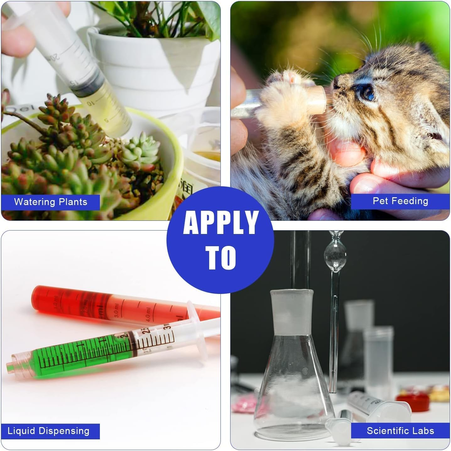 5Pcs 60Ml Plastic Syringe with Caps No Needle,Plastic Syringe with Cap Disposable Feeding Syringe Sterile Package Measuring Syringe,Large Plastic Sterile Syringes without Needle for Pet Feeding image number 4